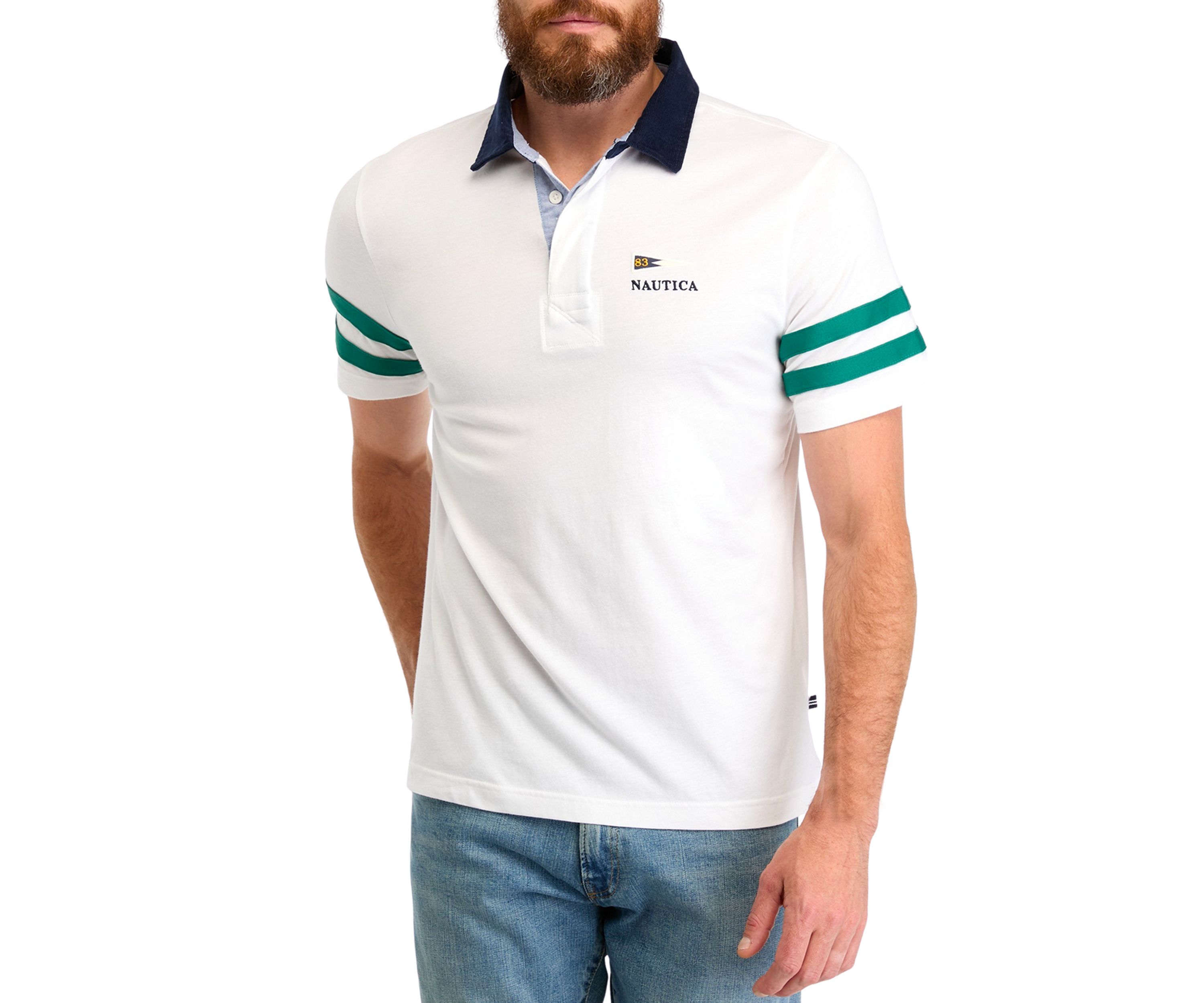 Stripe Short Sleeve Polo Shirt