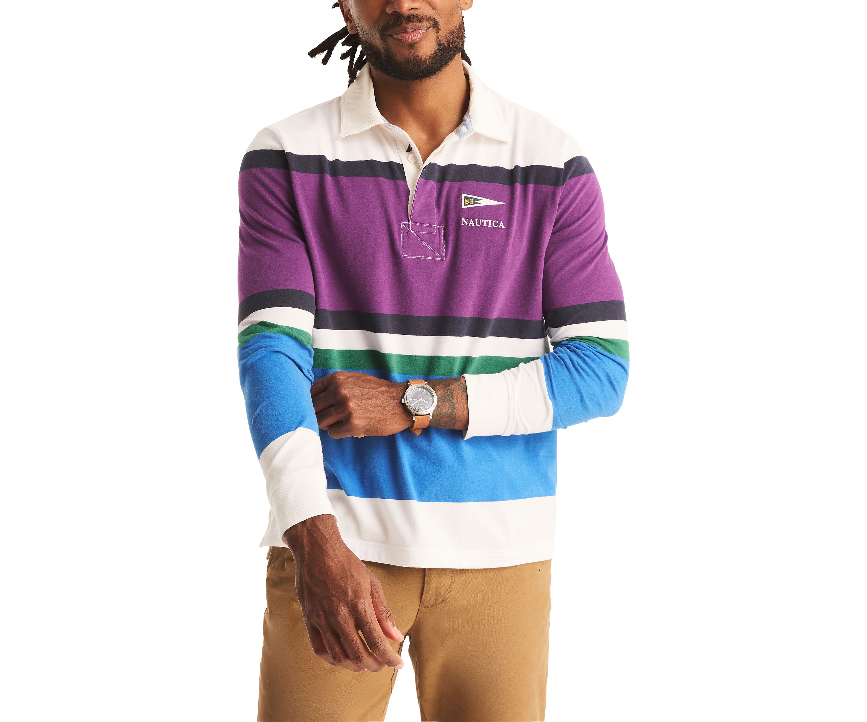 Classic Fit Rugby Long Sleeve Polo Shirt