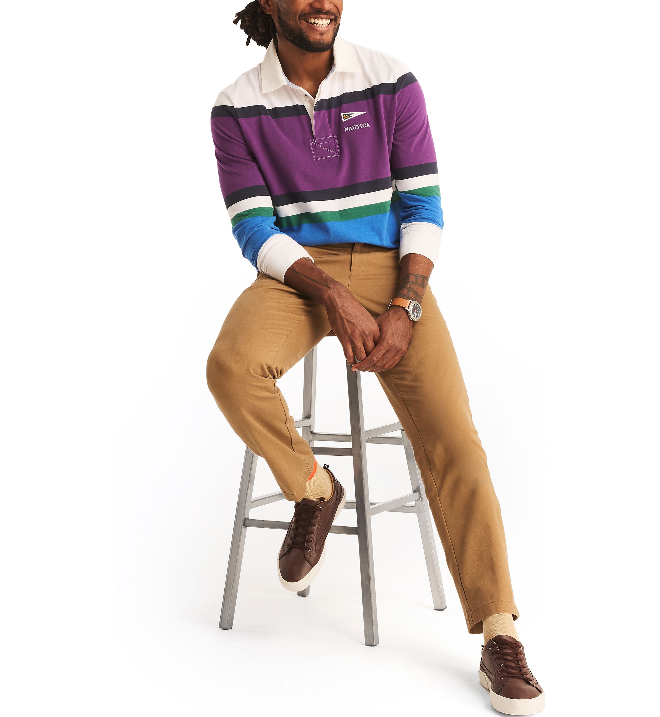 Classic Fit Rugby Long Sleeve Polo Shirt