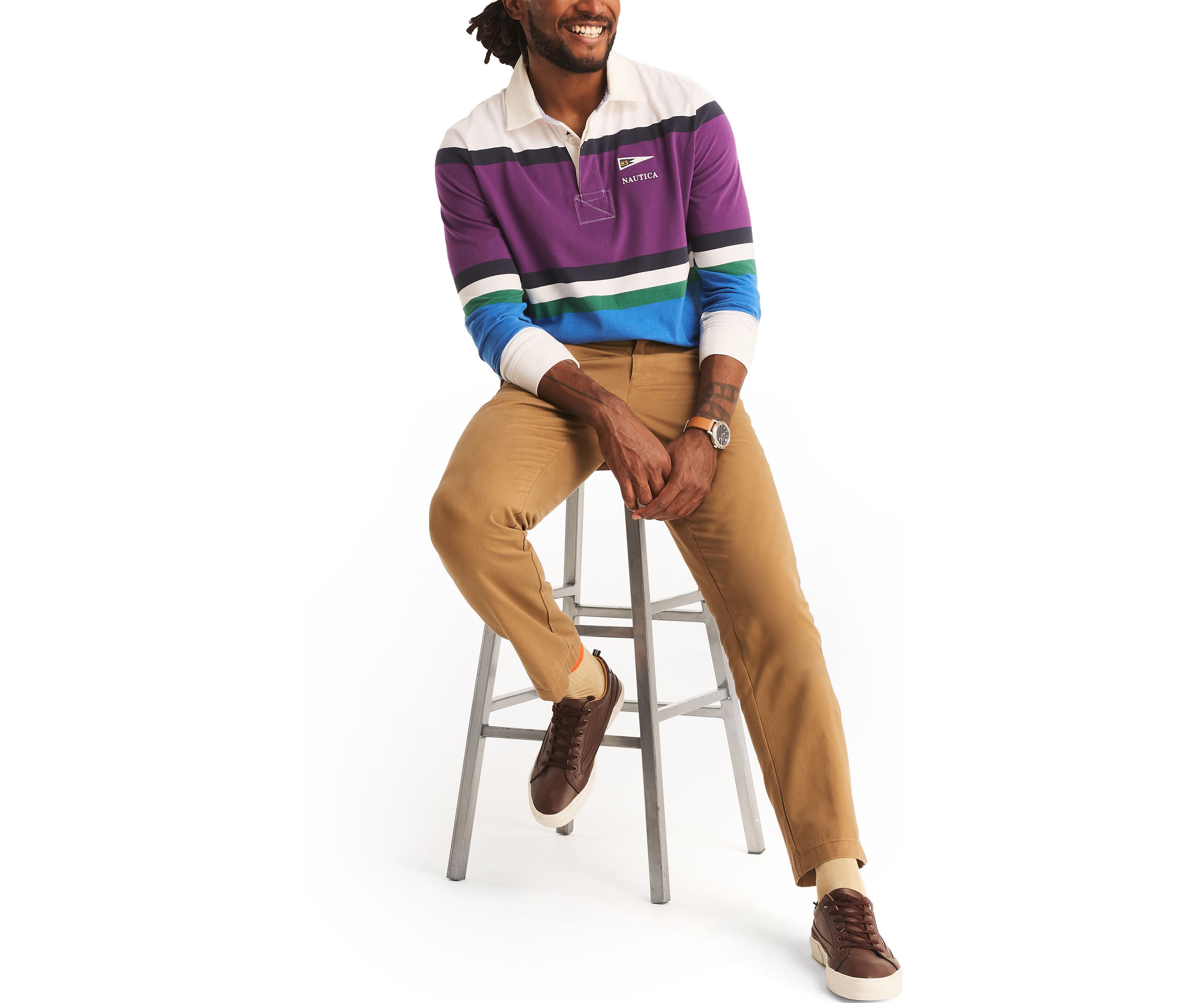 Classic Fit Rugby Long Sleeve Polo Shirt