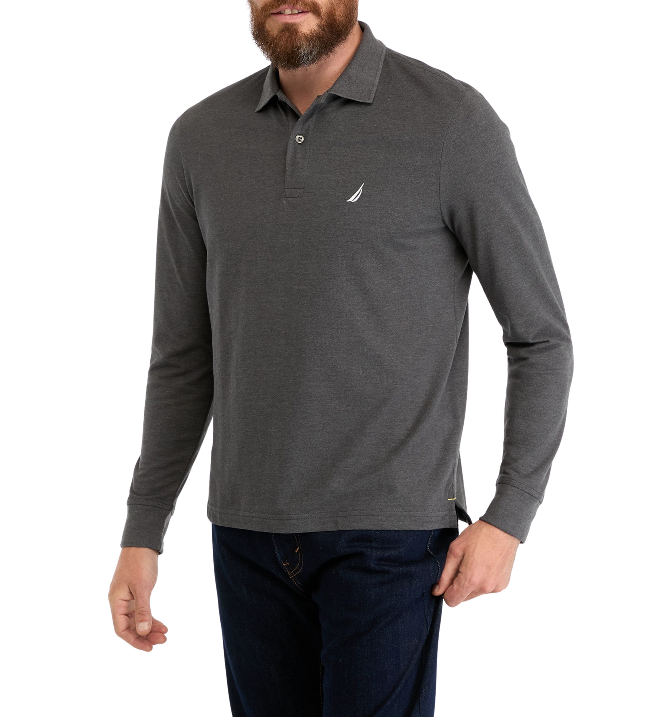 Classic Fit Long Sleeve Deck Polo Shirt