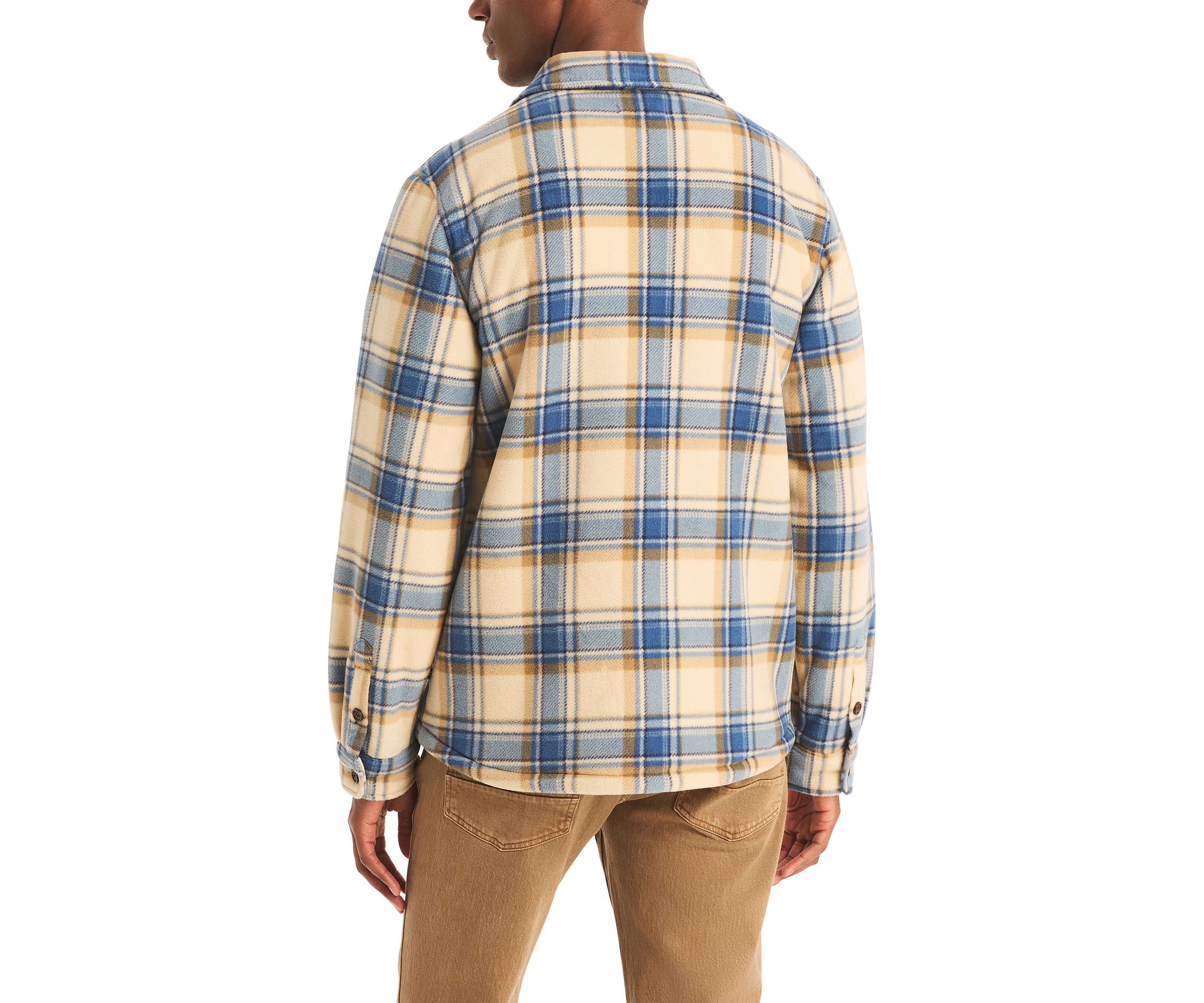 Plaid Faux Shearling Button Up Shirt
