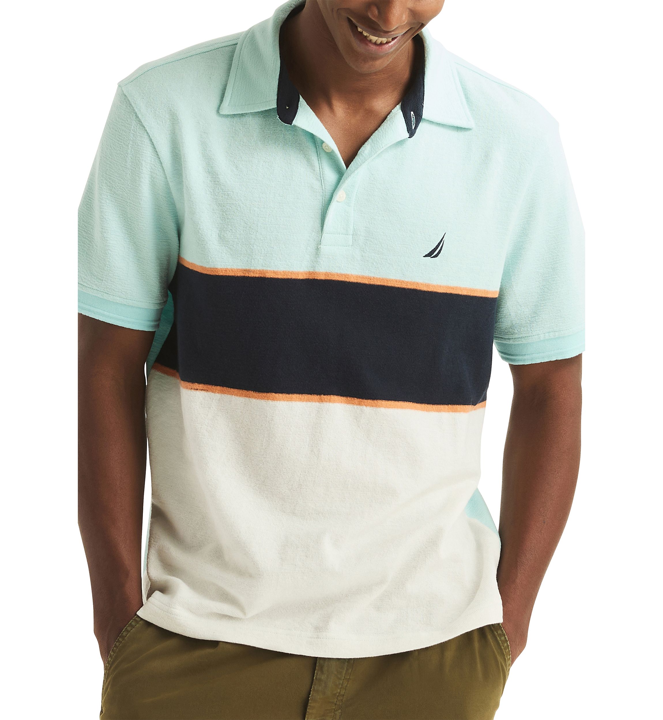 Classic Fit Color Block Polo Shirt