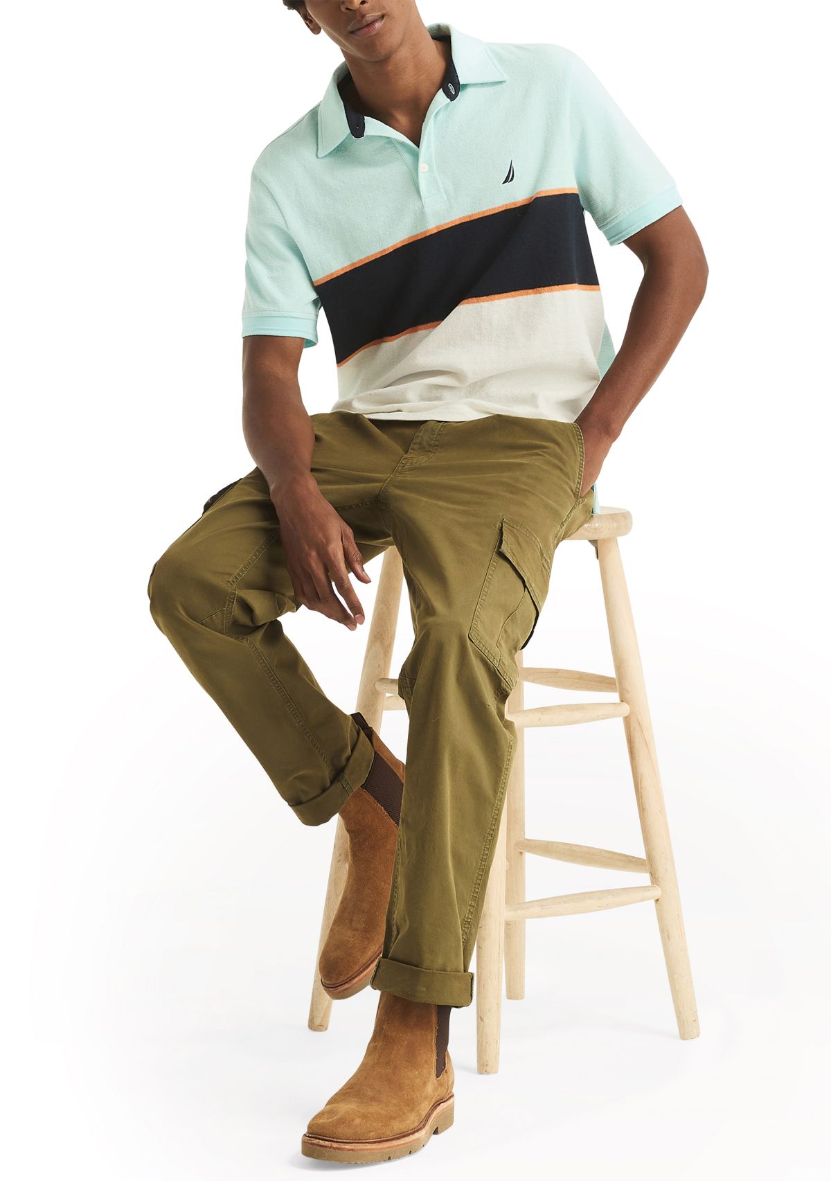 Classic Fit Color Block Polo Shirt