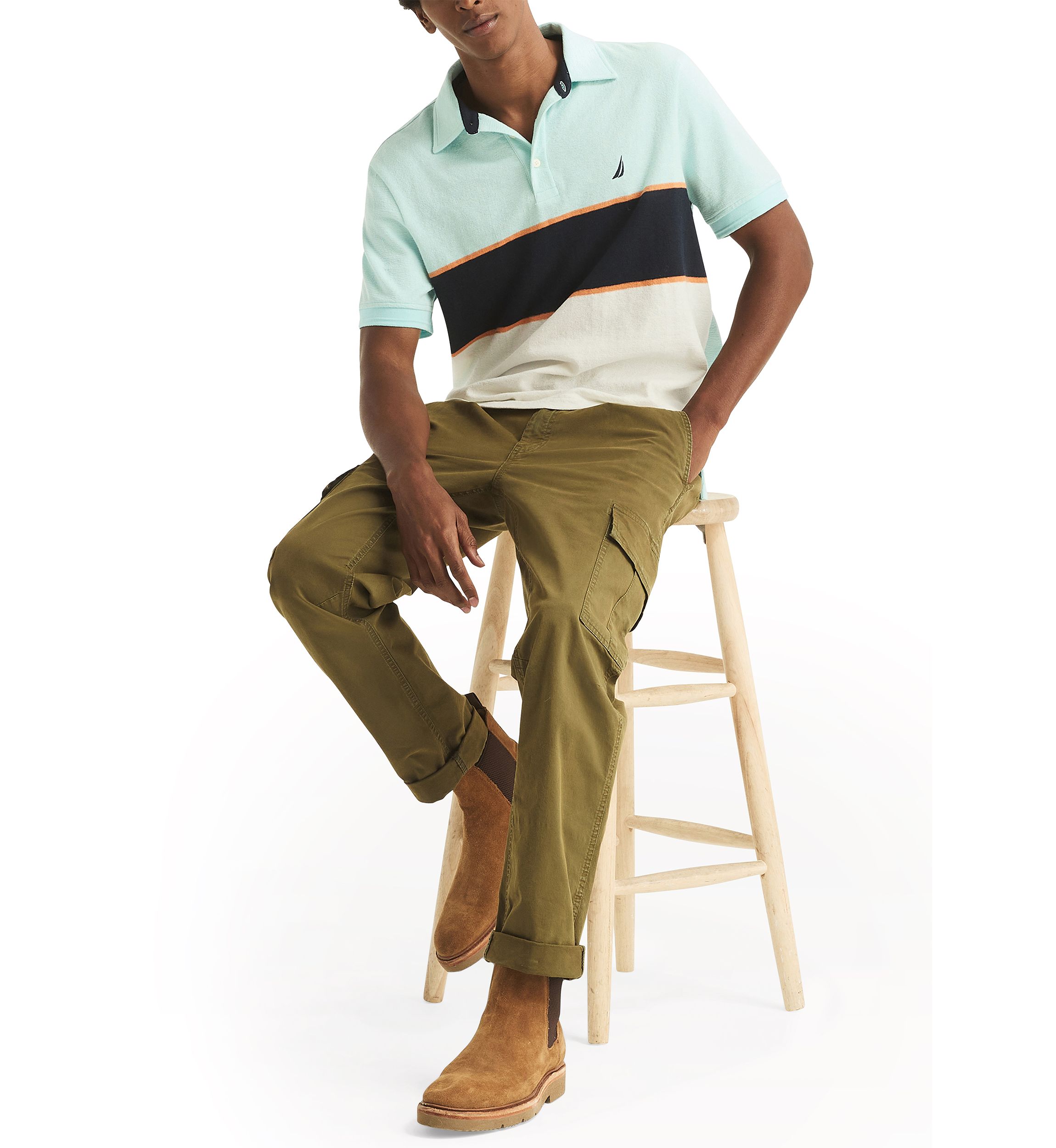 Classic Fit Color Block Polo Shirt