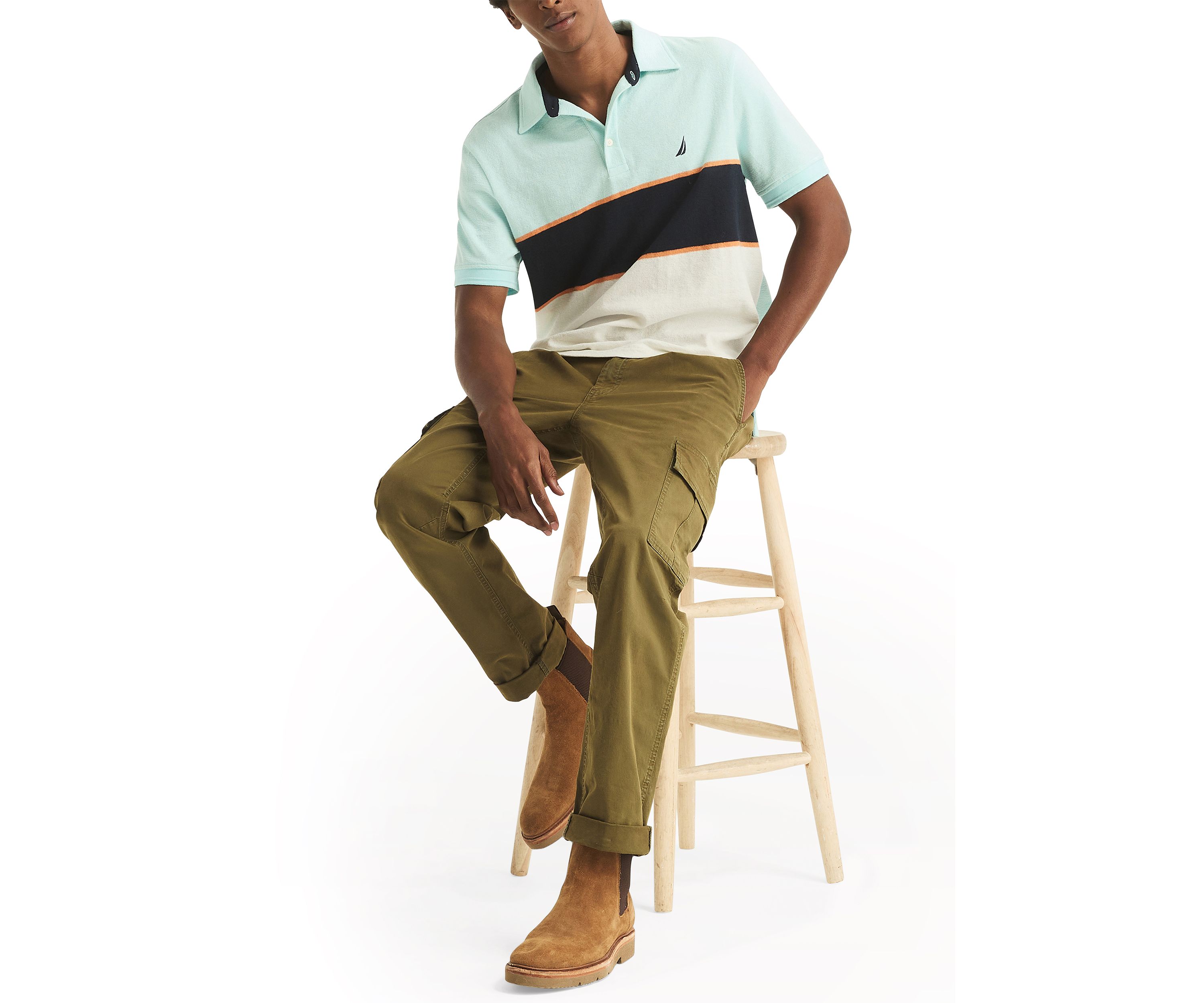 Classic Fit Color Block Polo Shirt