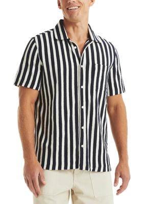 Nautica Men's Striped Button Down Shirt, Navy Blue, 2XL