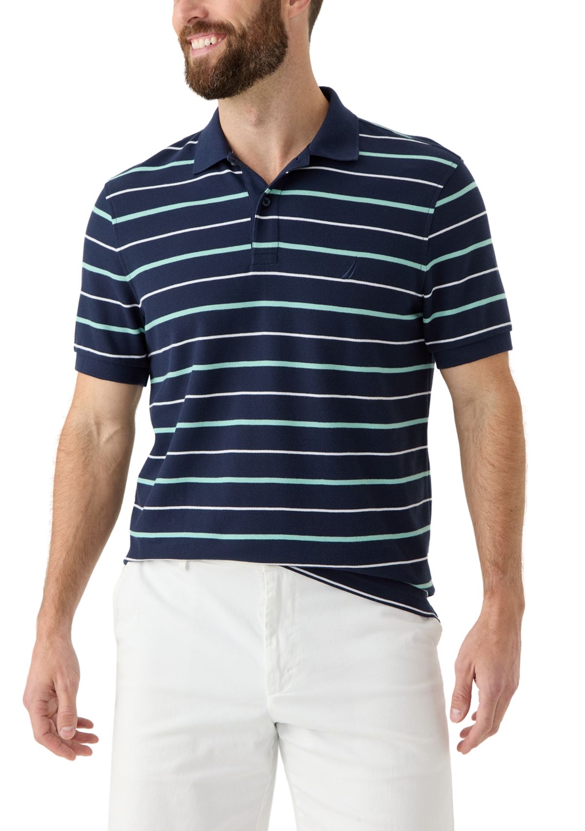 Classic Fit Striped Deck Polo Shirt