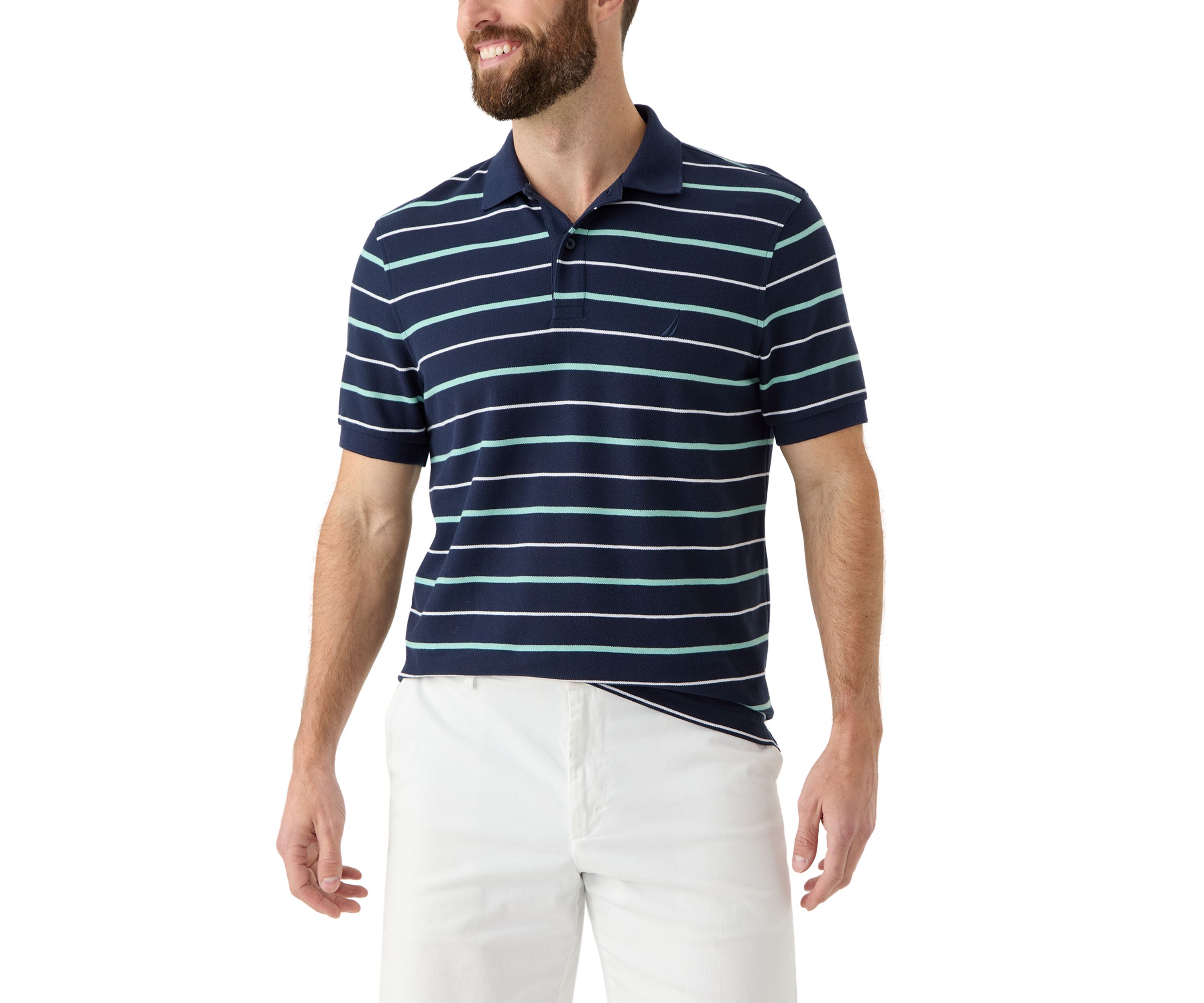 Classic Fit Striped Deck Polo Shirt