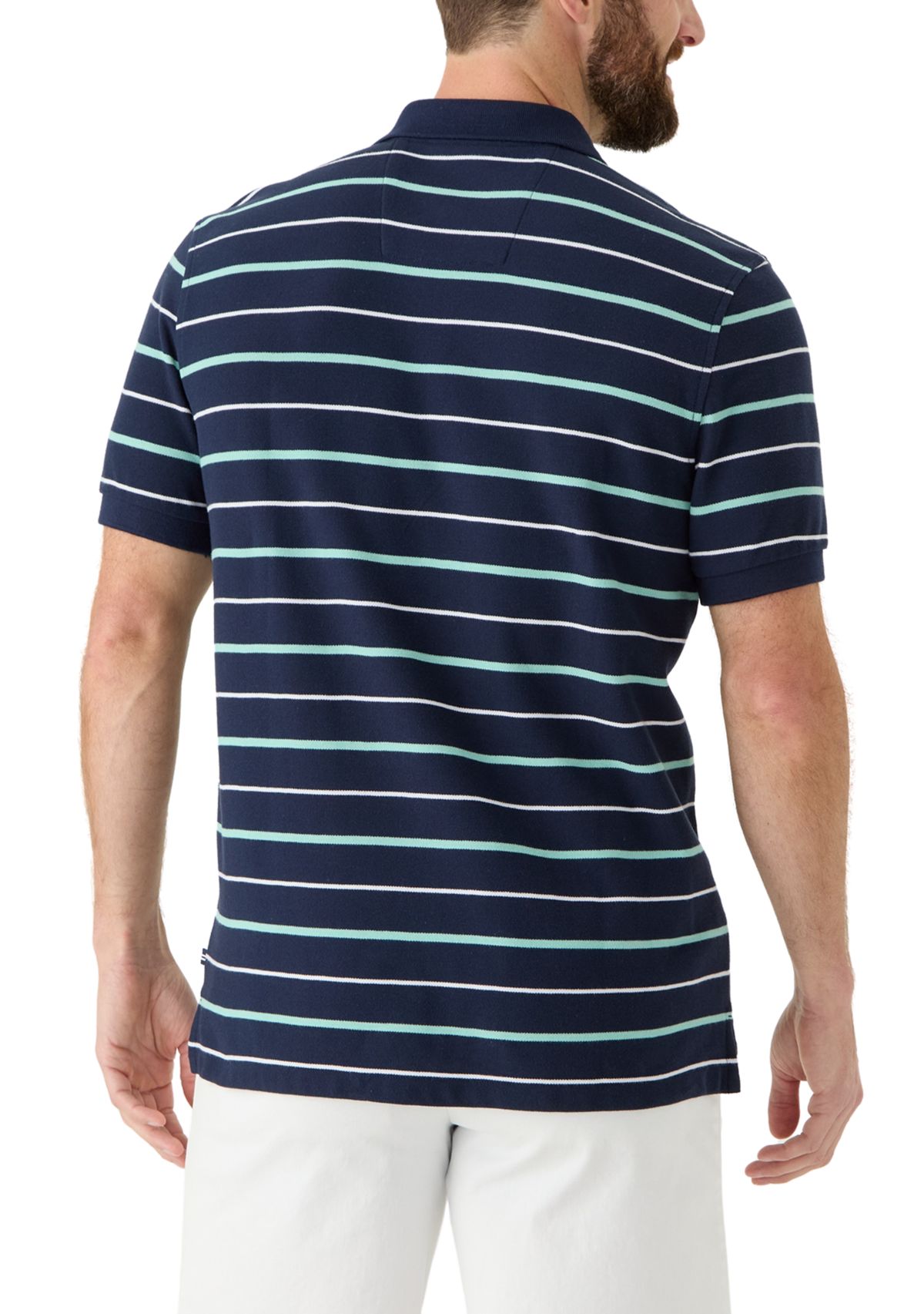 Classic Fit Striped Deck Polo Shirt