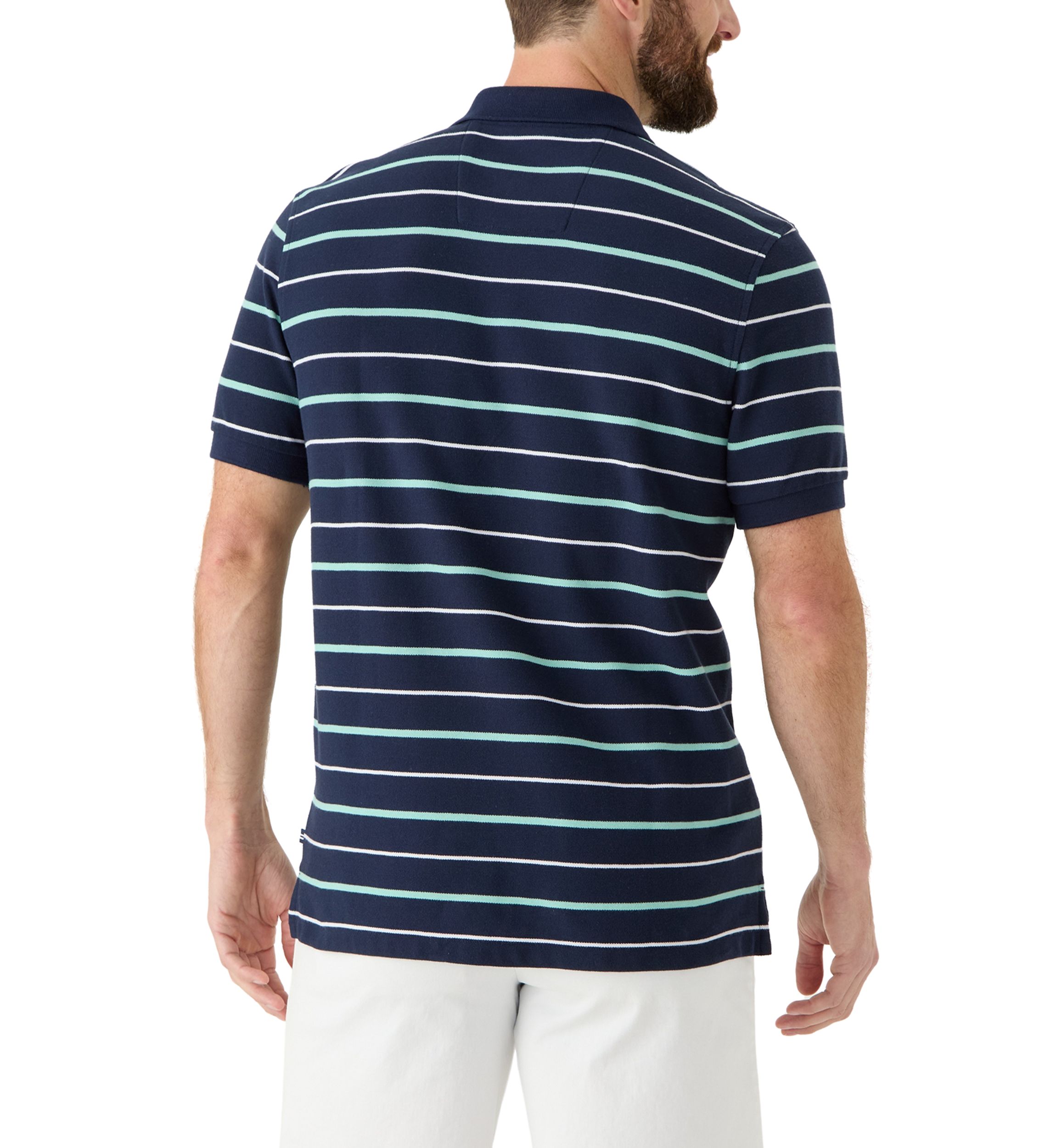 Classic Fit Striped Deck Polo Shirt