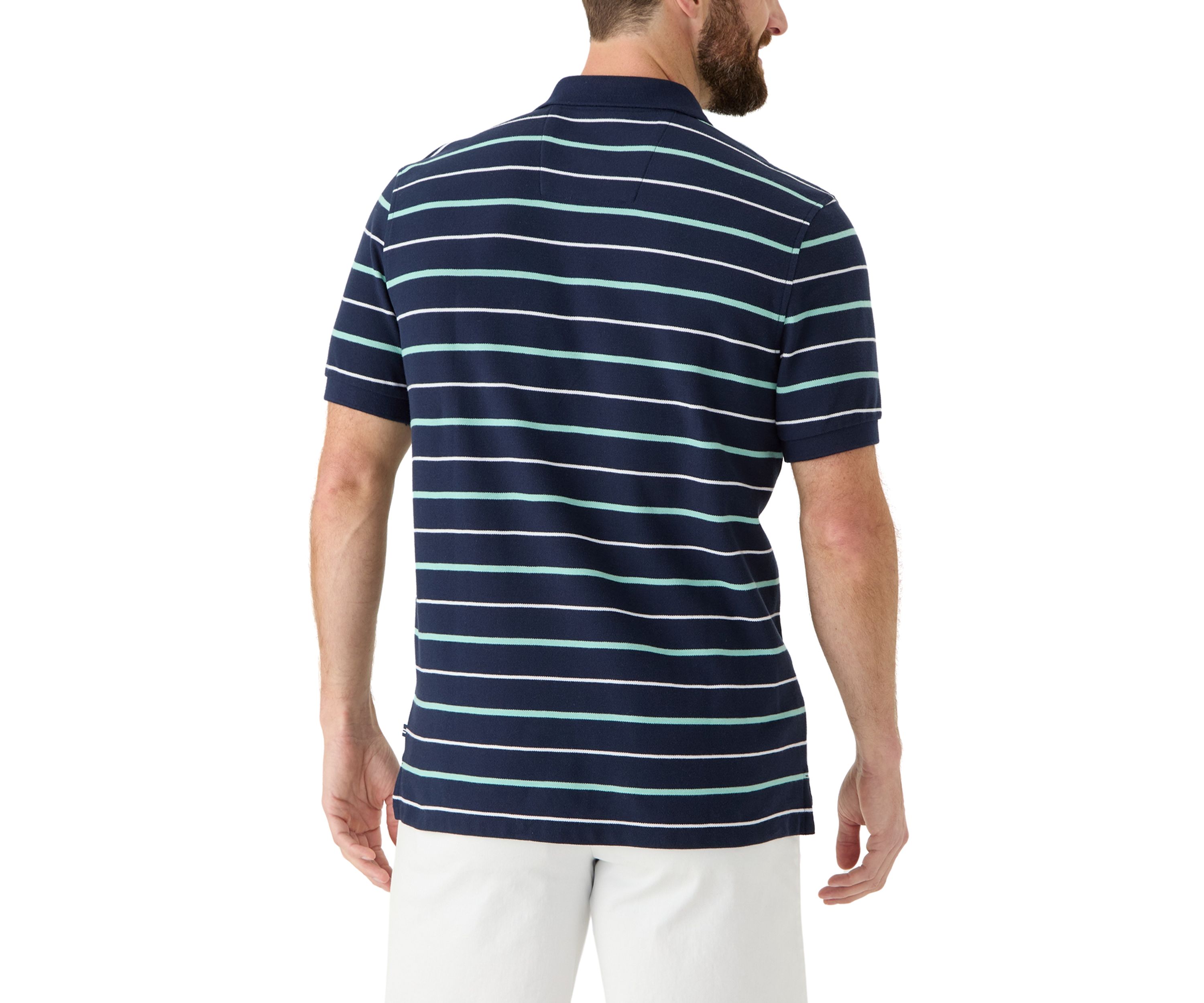 Classic Fit Striped Deck Polo Shirt