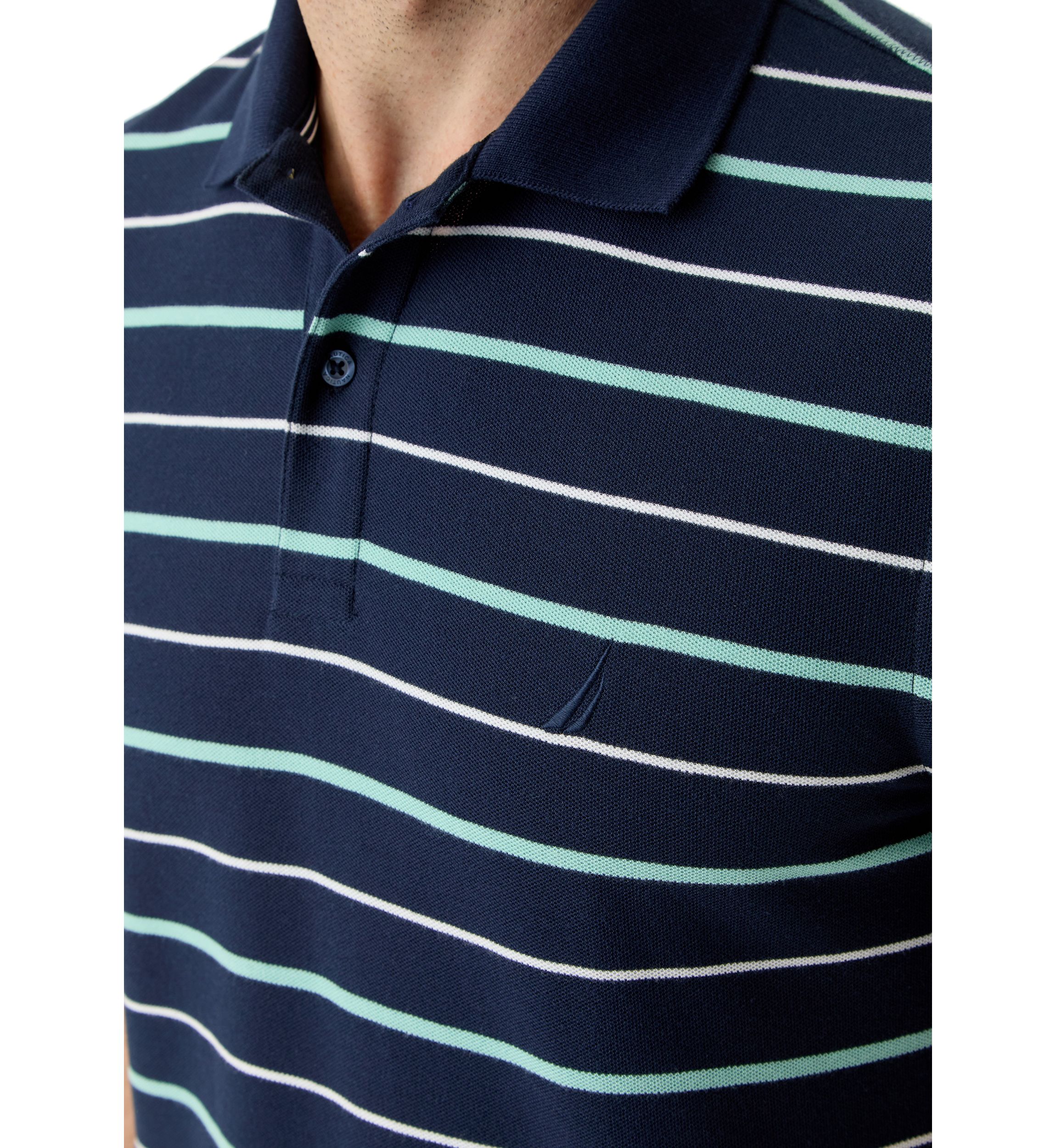 Classic Fit Striped Deck Polo Shirt
