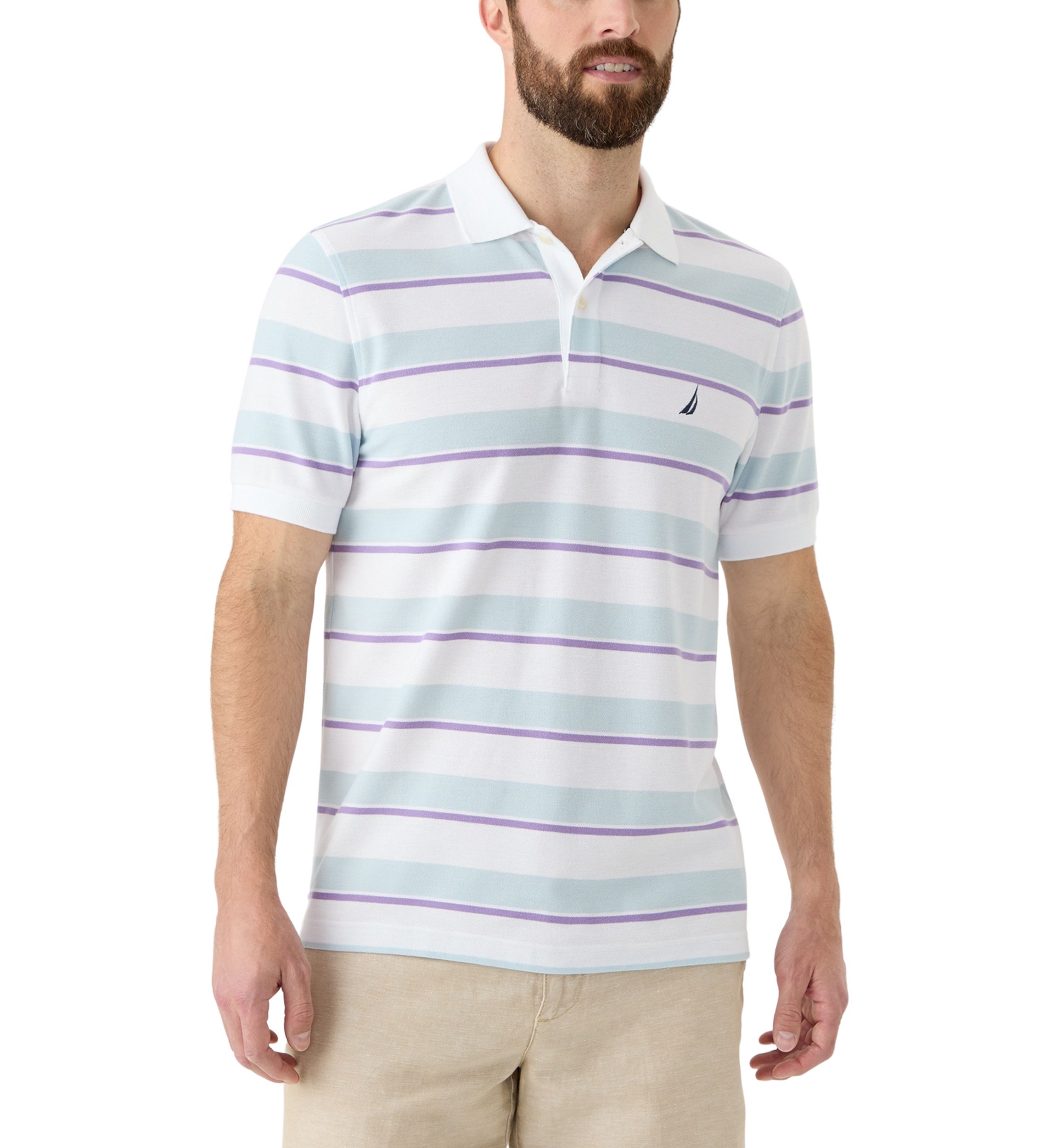  Classic Fit Striped Deck Polo Shirt