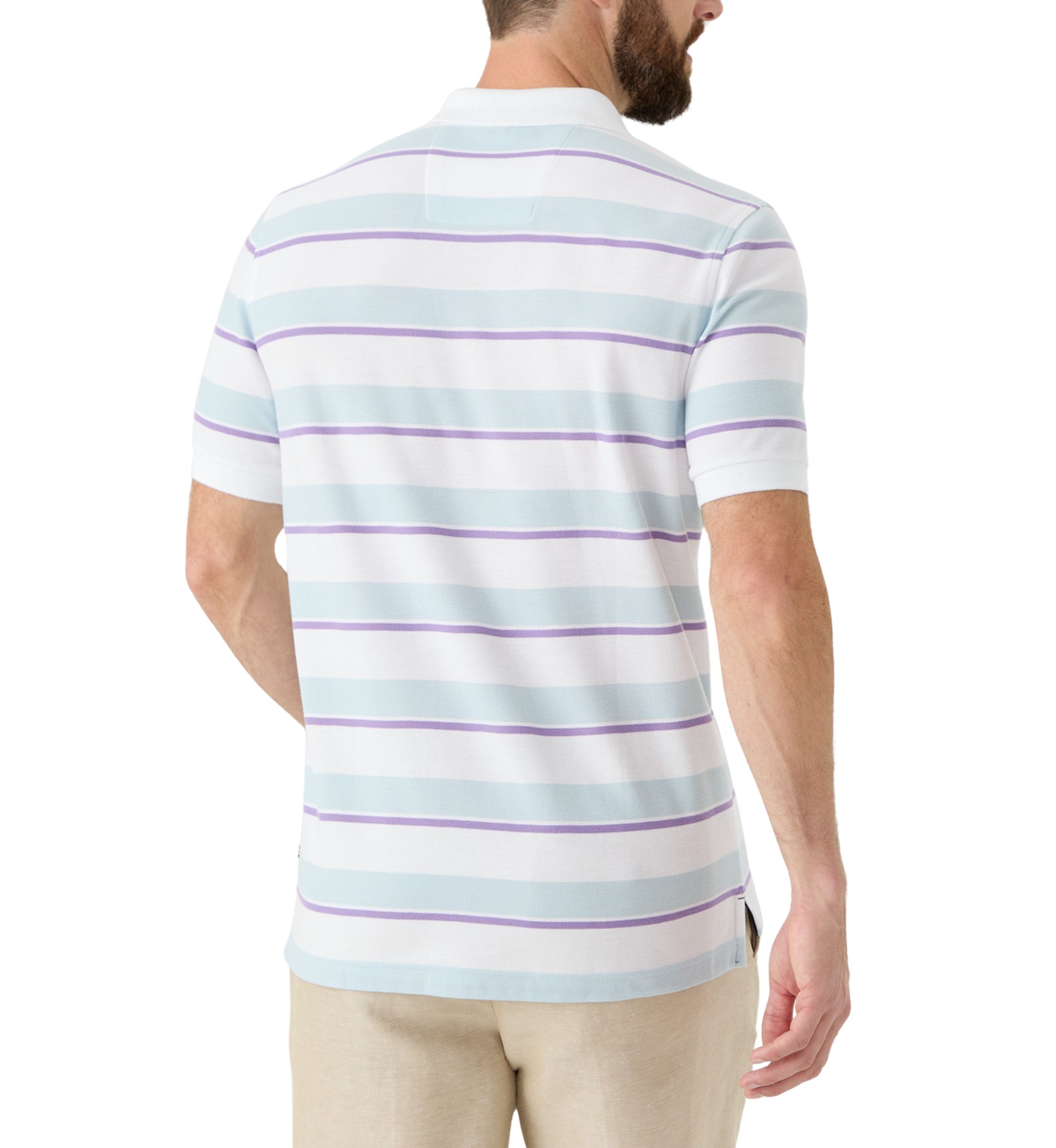  Classic Fit Striped Deck Polo Shirt