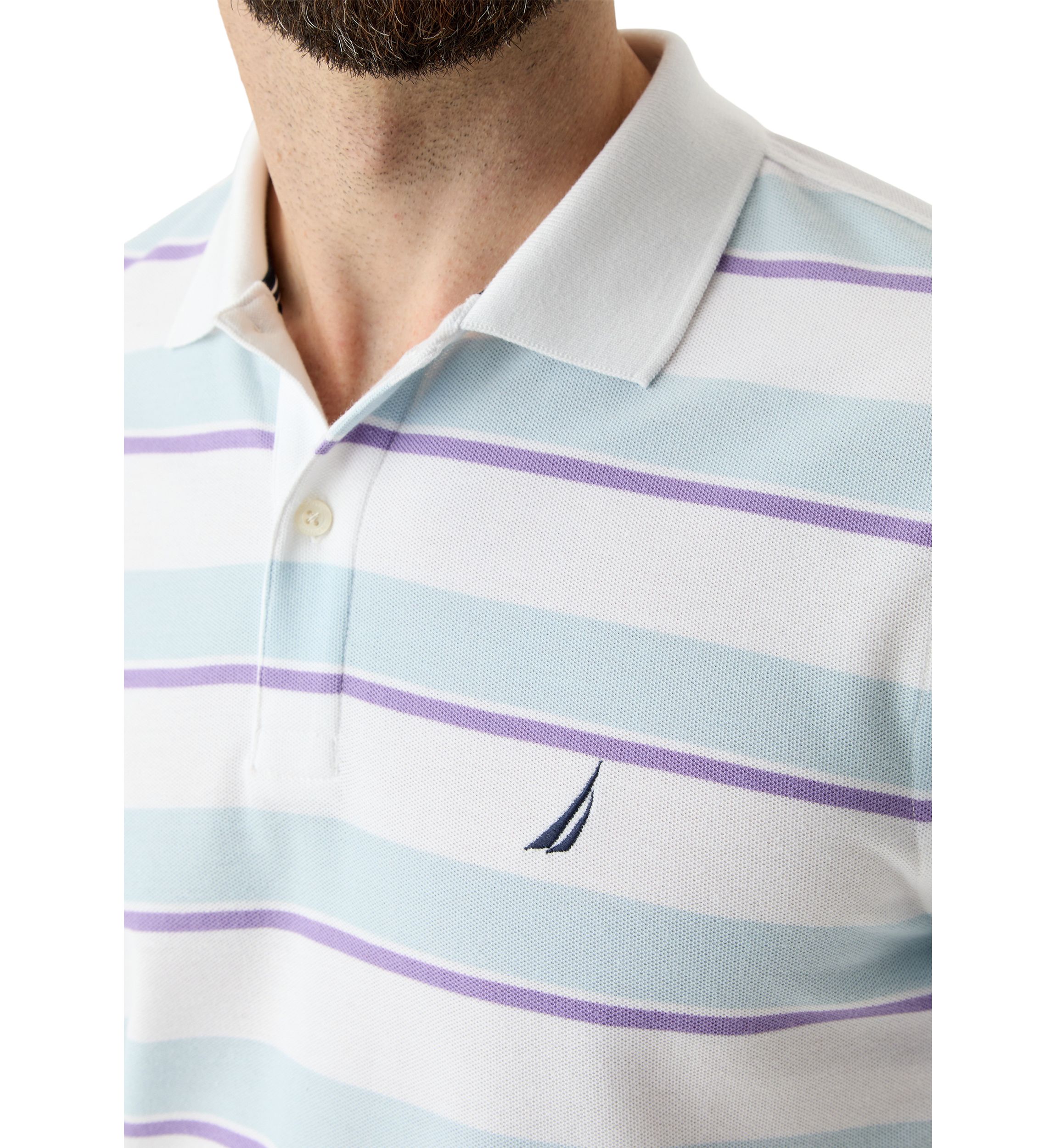  Classic Fit Striped Deck Polo Shirt