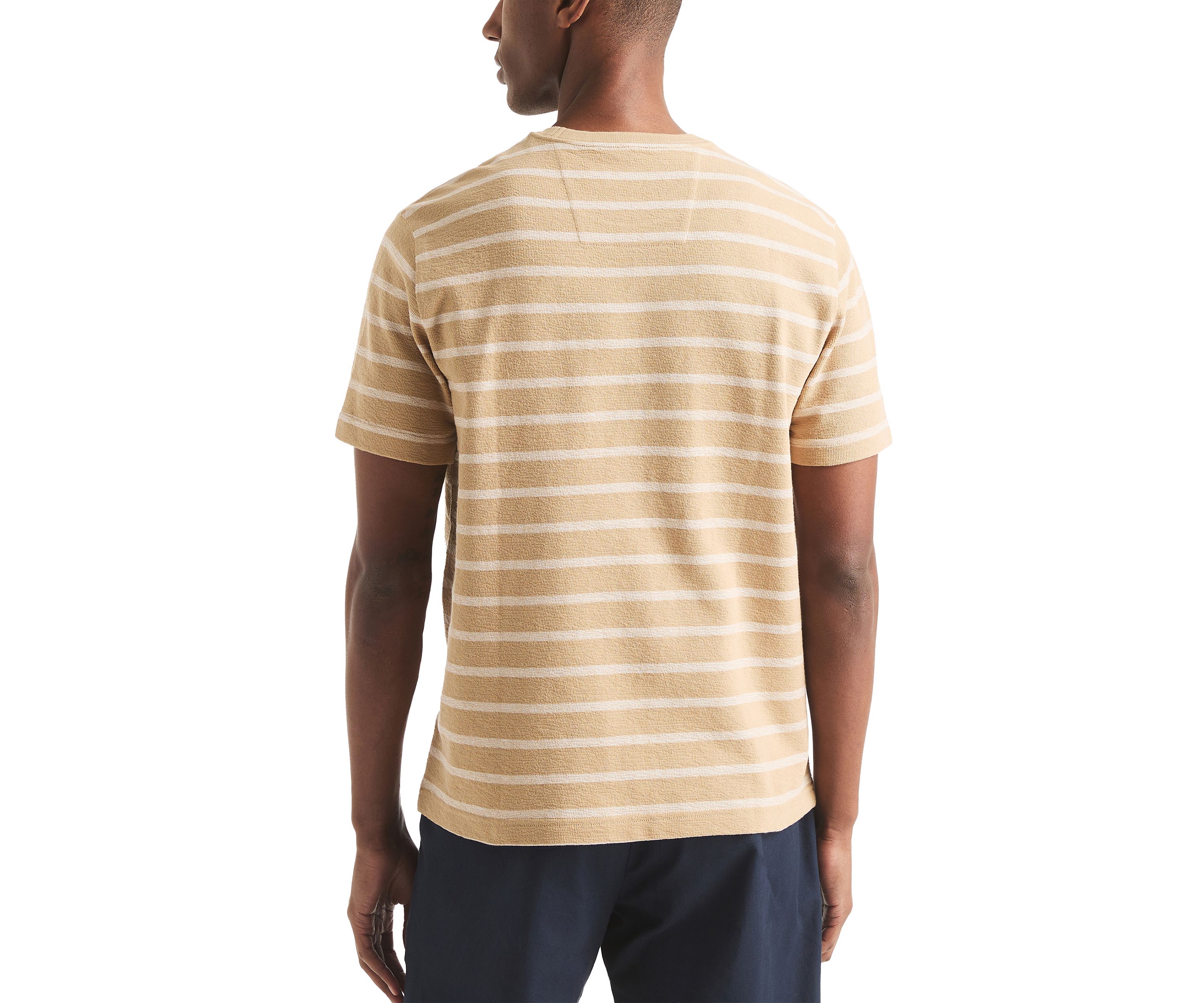 Striped Textured Crew Neck T-Shirt