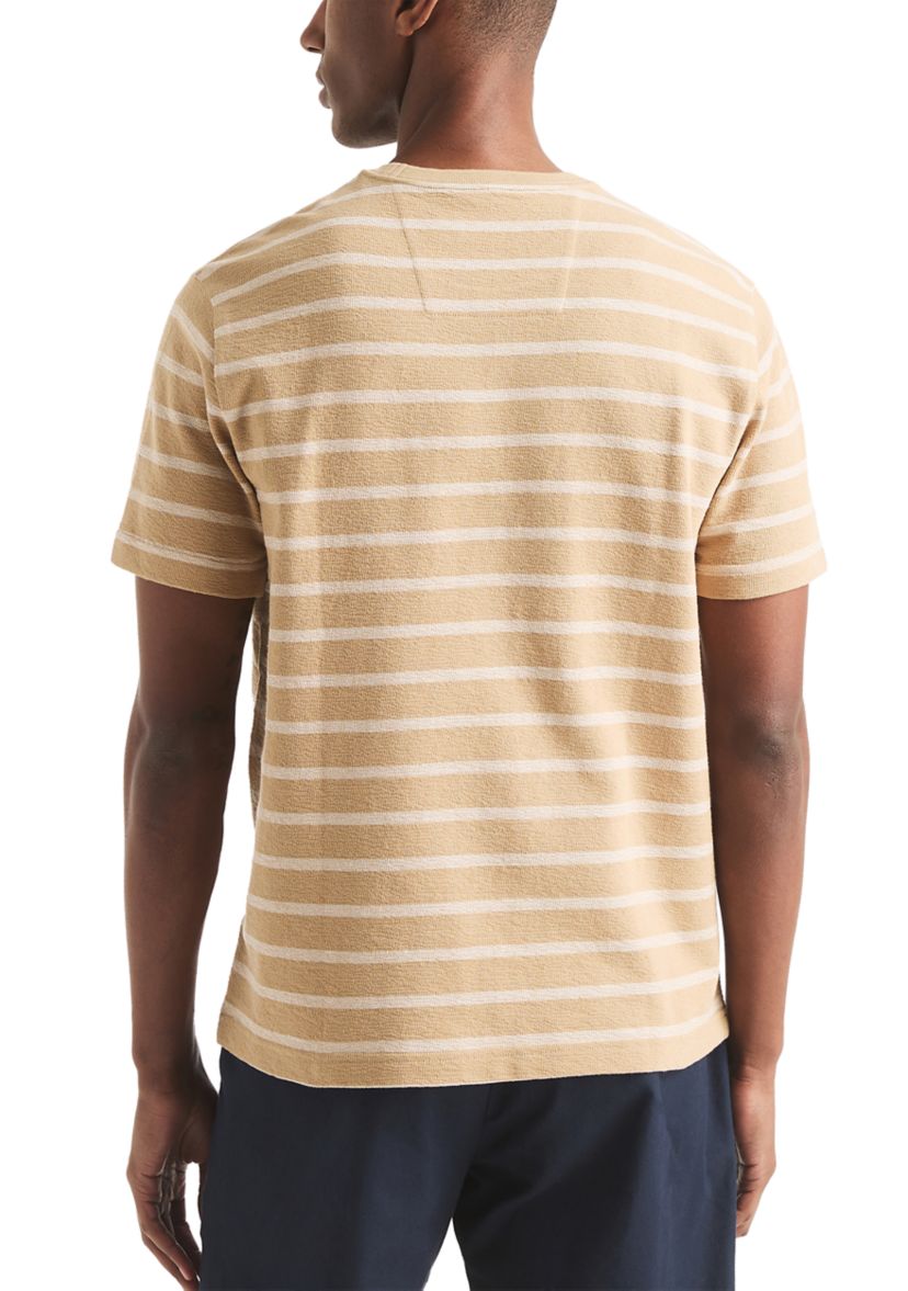 Striped Textured Crew Neck T-Shirt
