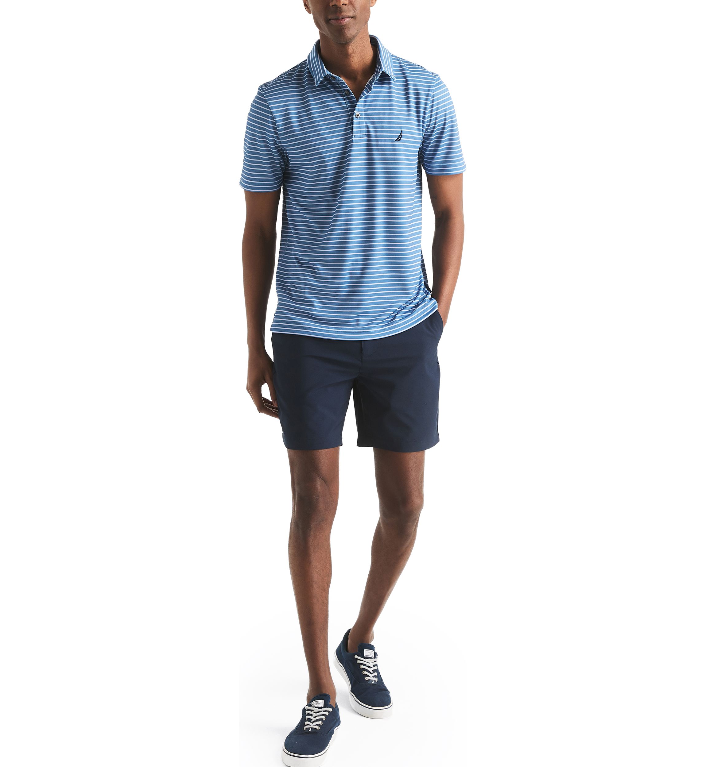 Striped Classic Fit Golf Polo Shirt 