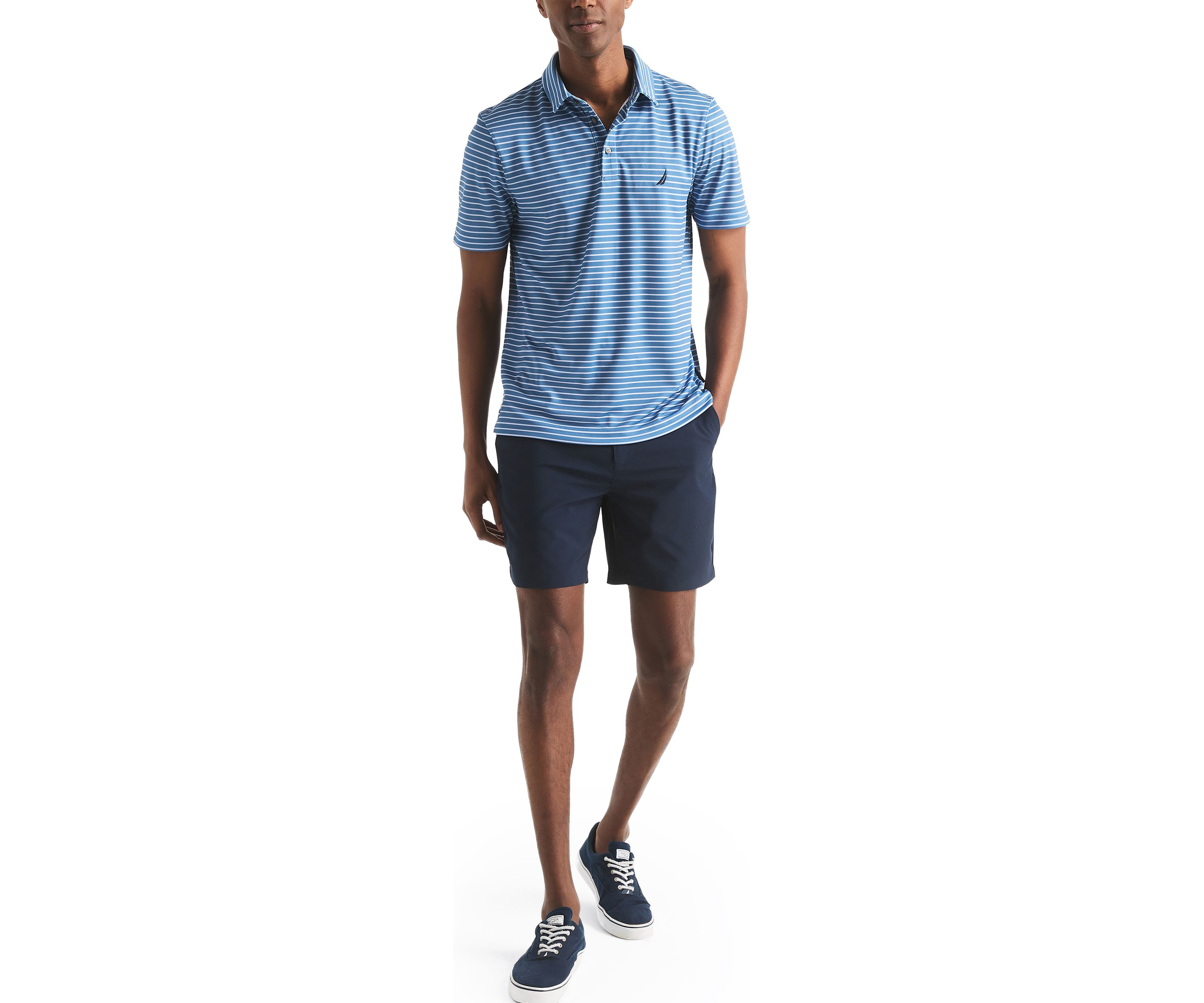 Striped Classic Fit Golf Polo Shirt 