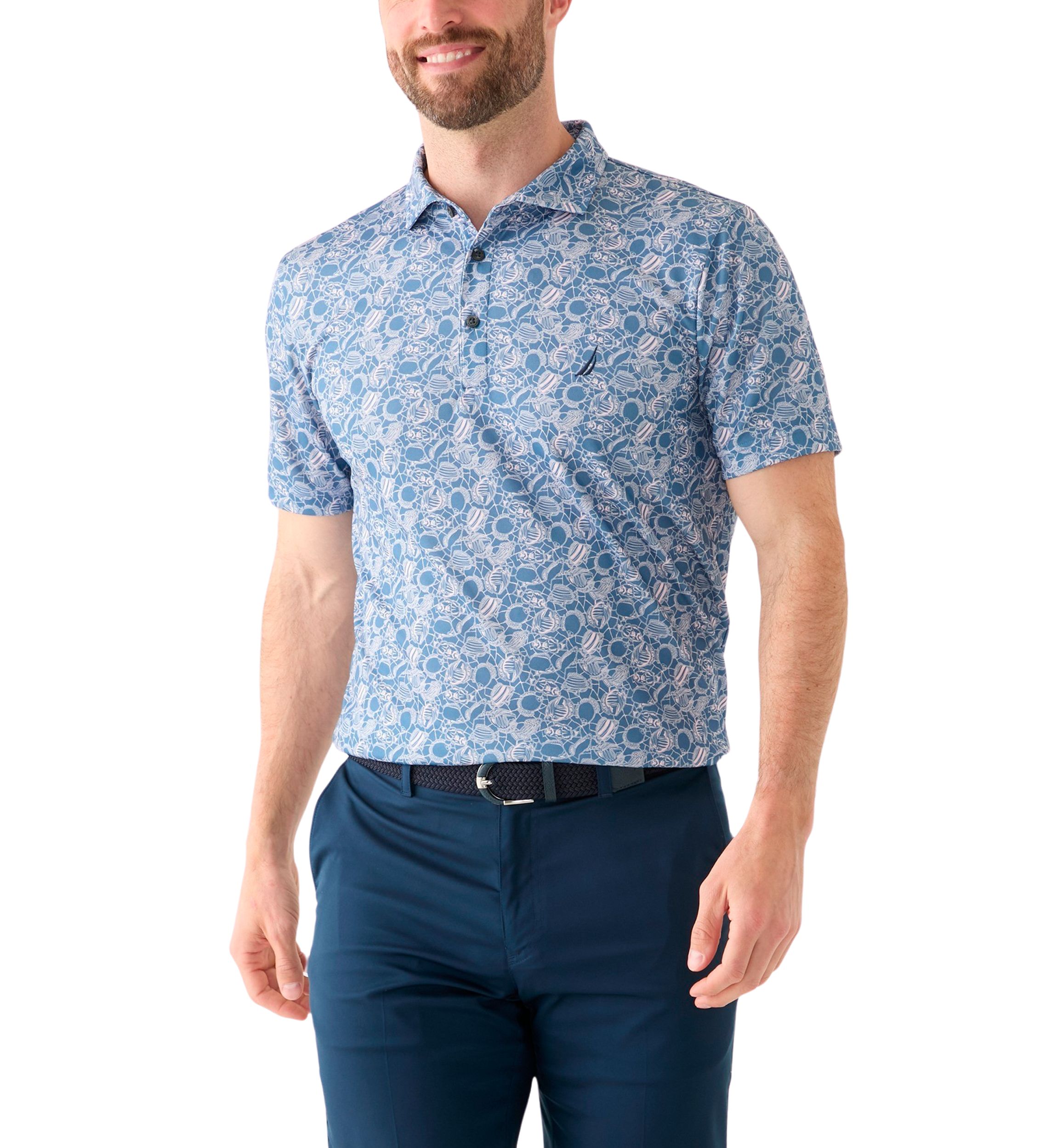 Printed Fish Polo Shirt