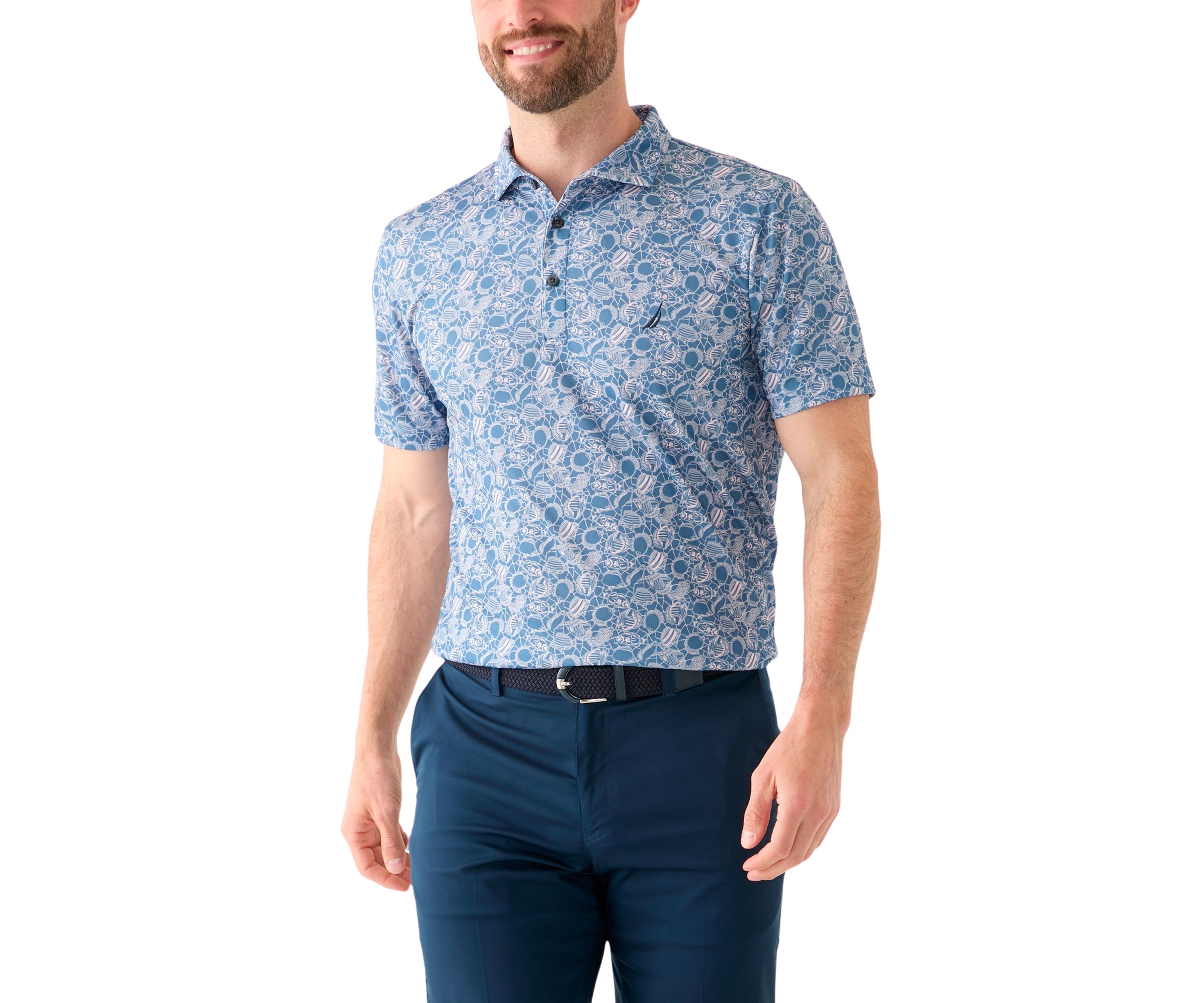 Printed Fish Polo Shirt