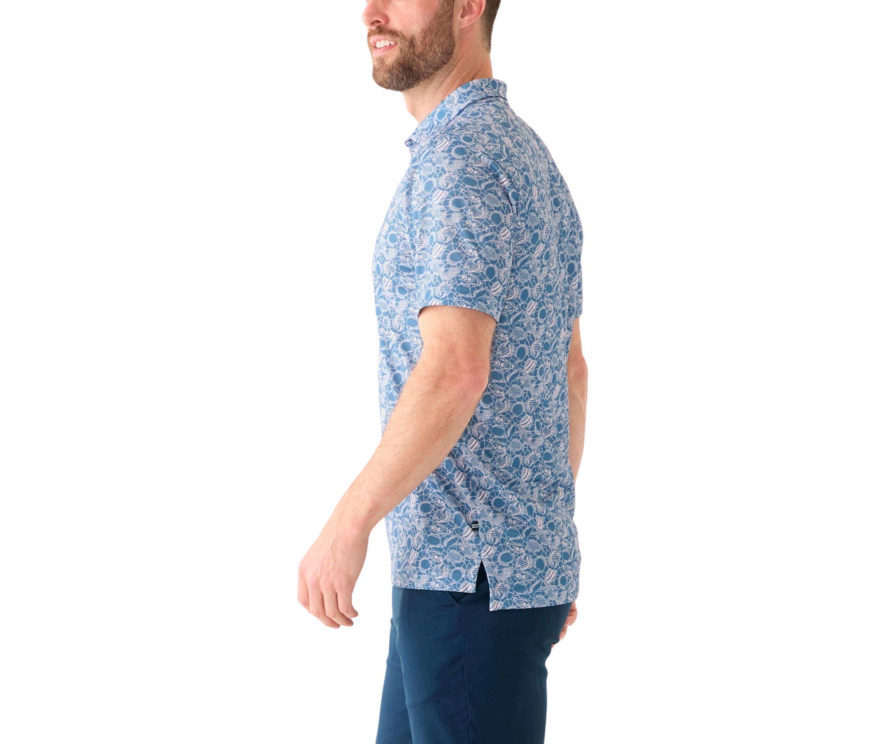 Printed Fish Polo Shirt