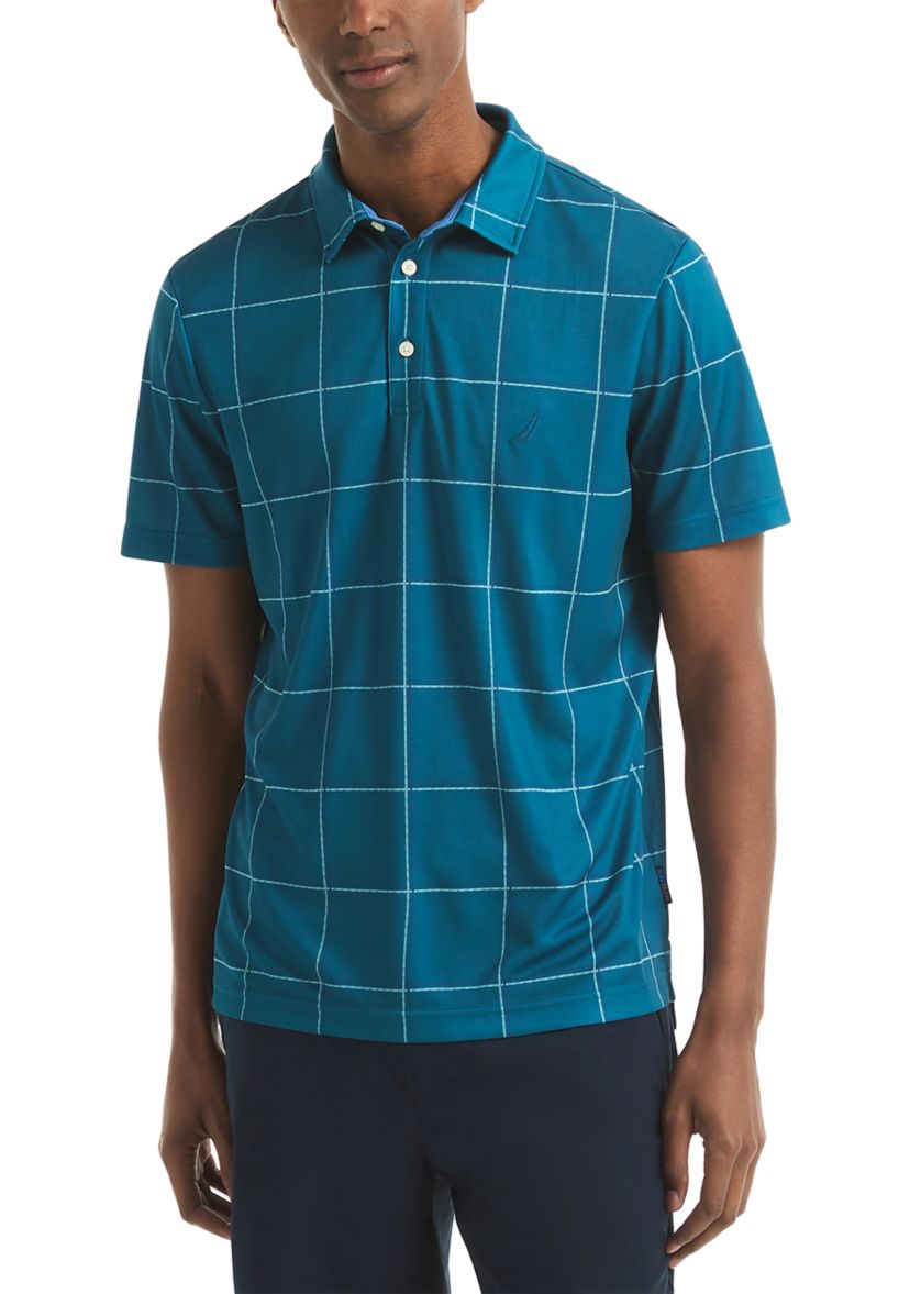 Short Sleeve Windowpane Polo Shirt 
