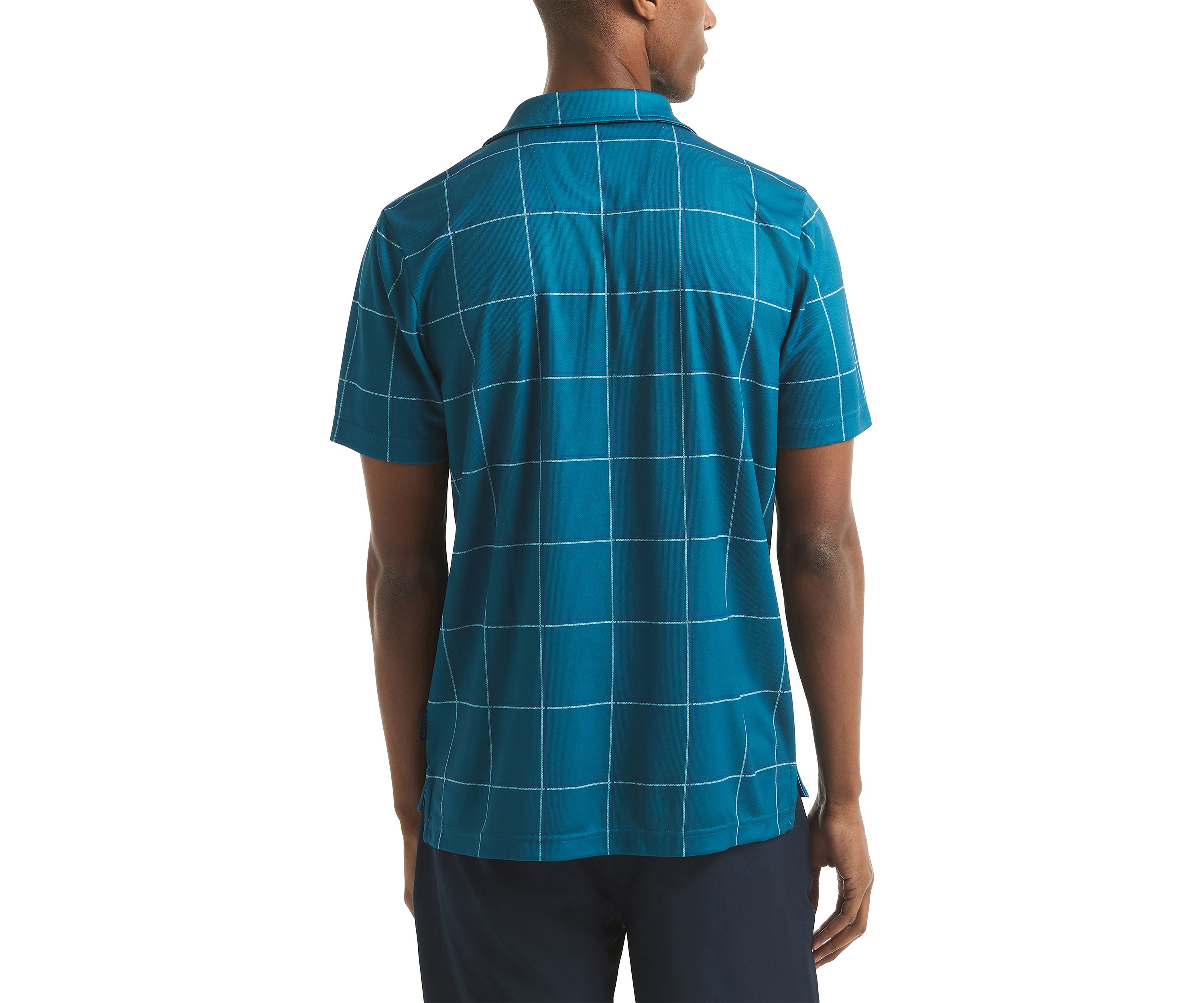 Short Sleeve Windowpane Polo Shirt 