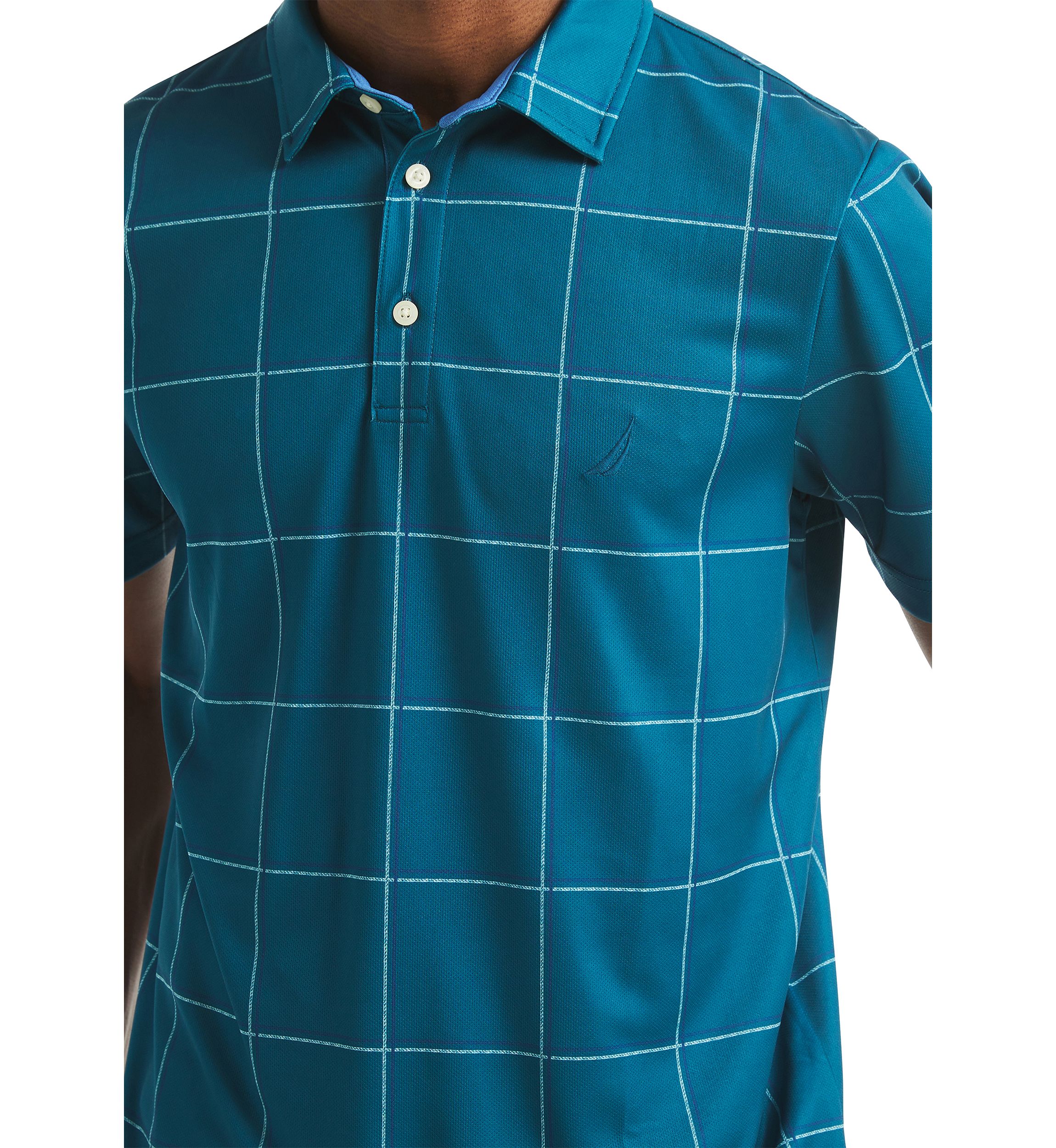 Short Sleeve Windowpane Polo Shirt 
