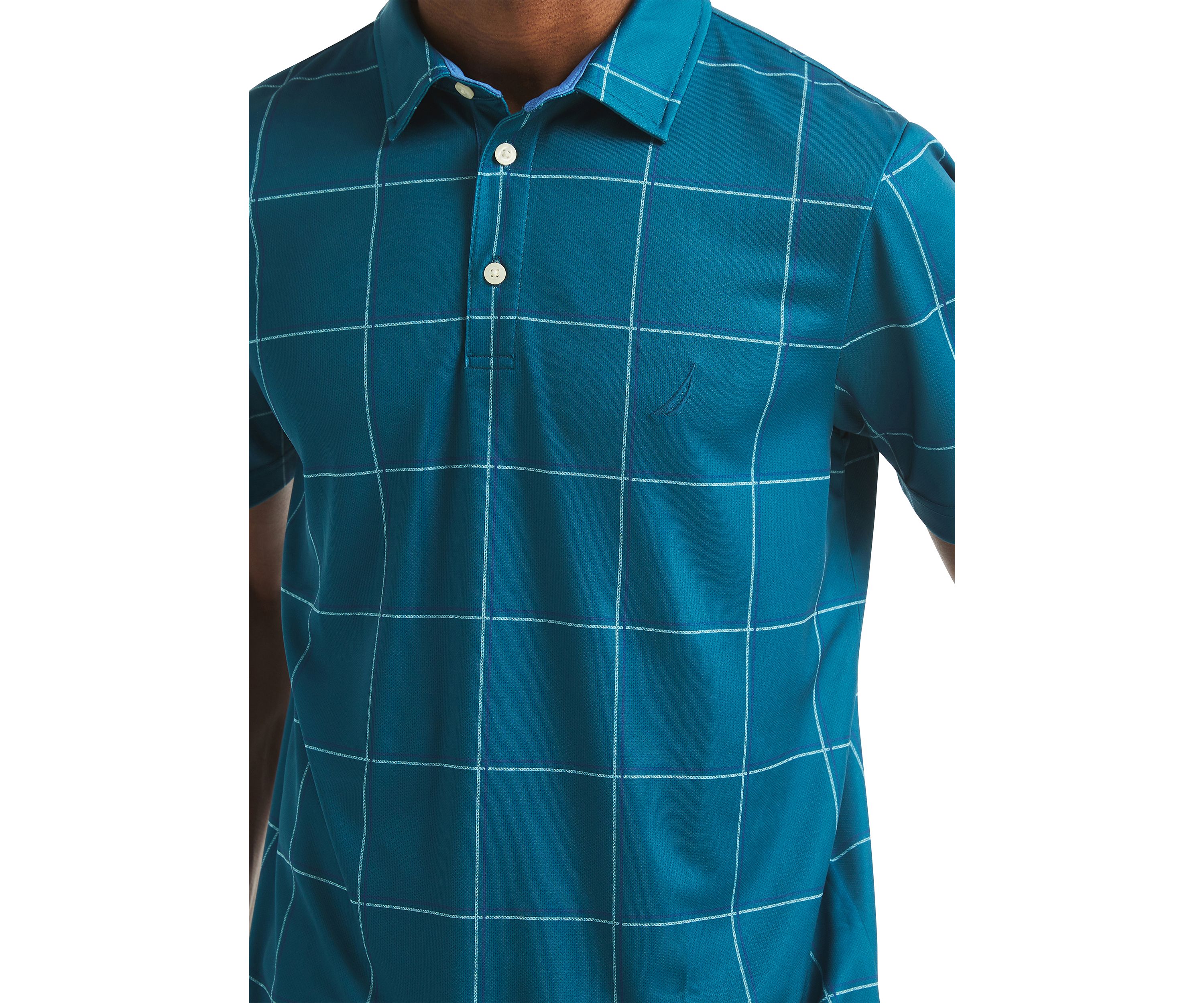 Short Sleeve Windowpane Polo Shirt 