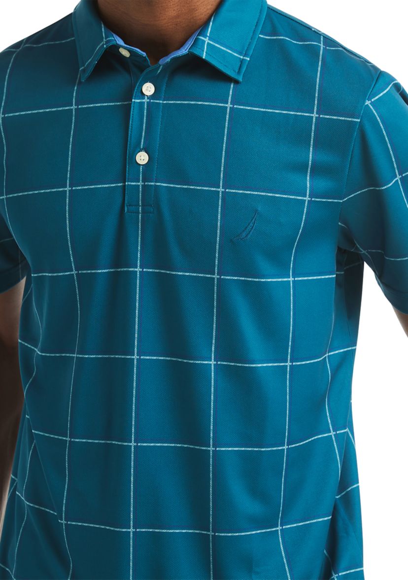 Short Sleeve Windowpane Polo Shirt 