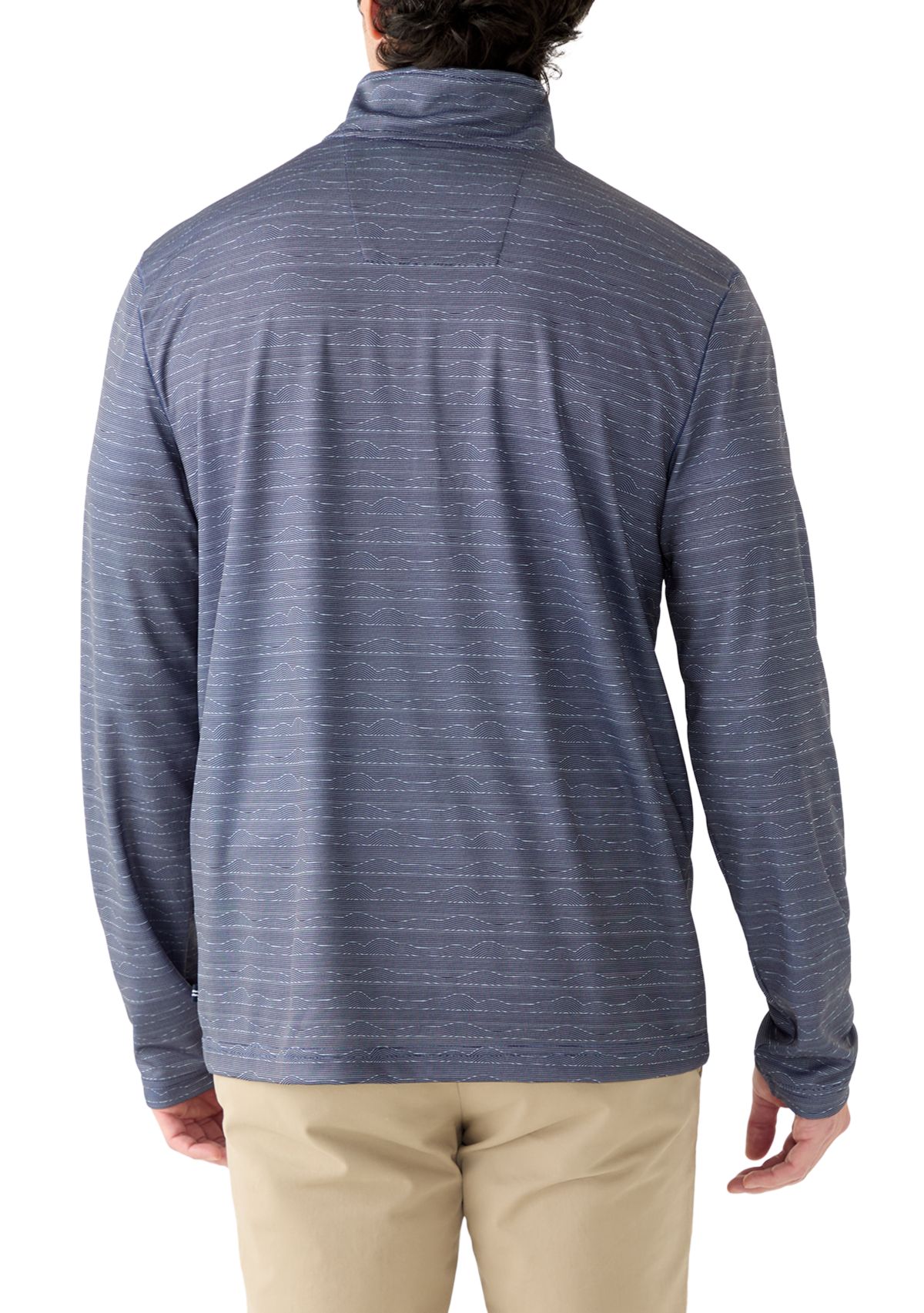 Mens Long Sleeve Wave 1/4 Zip Knit Shirt
