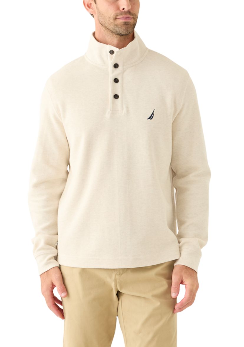 セーター NAUTICA Nautica Button Mock Knit Pullover | Belk