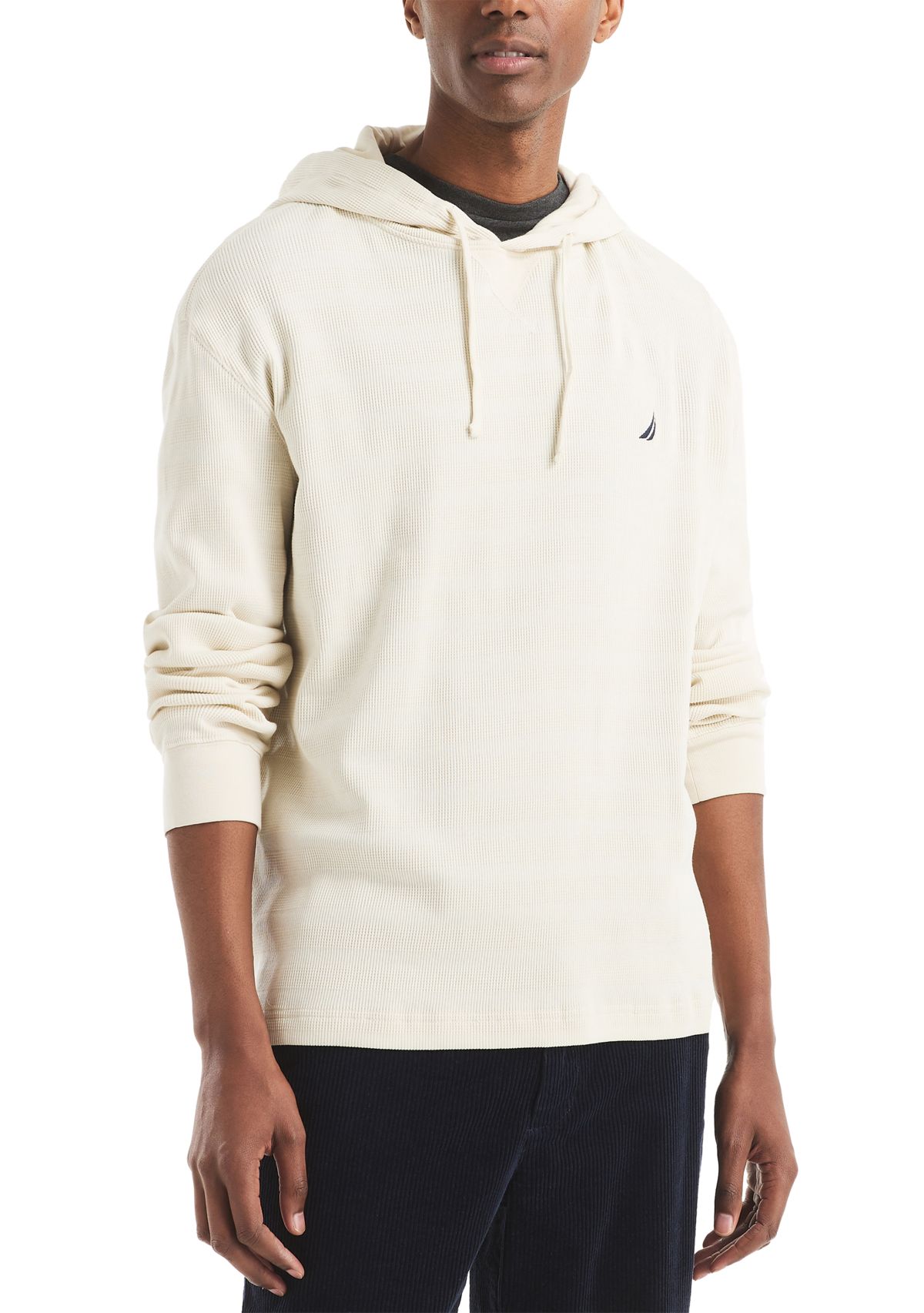 Long Sleeve Waffle Knit Hoodie