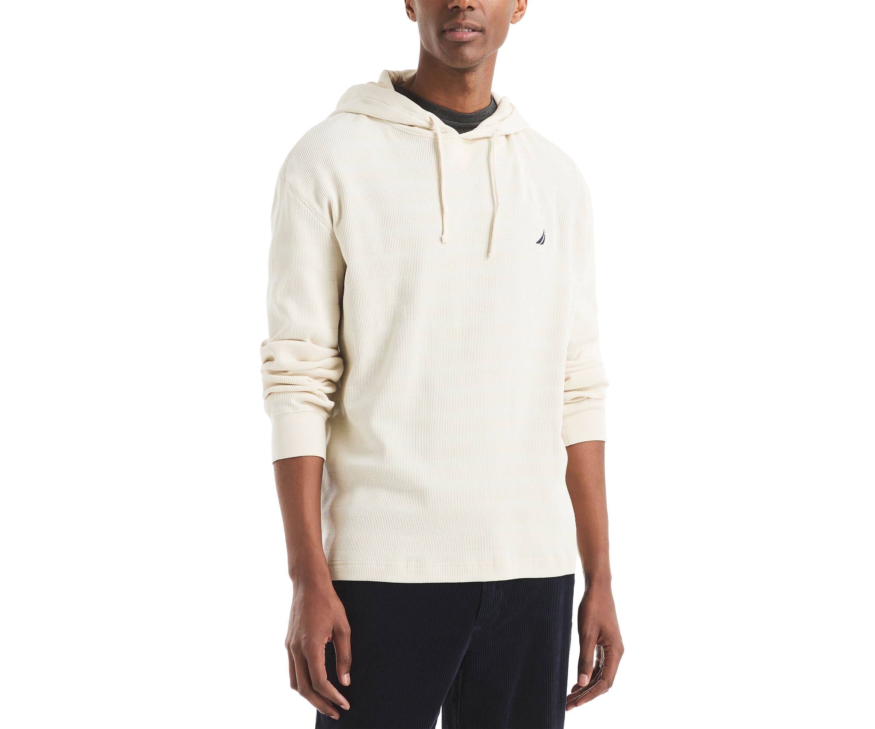 Long Sleeve Waffle Knit Hoodie