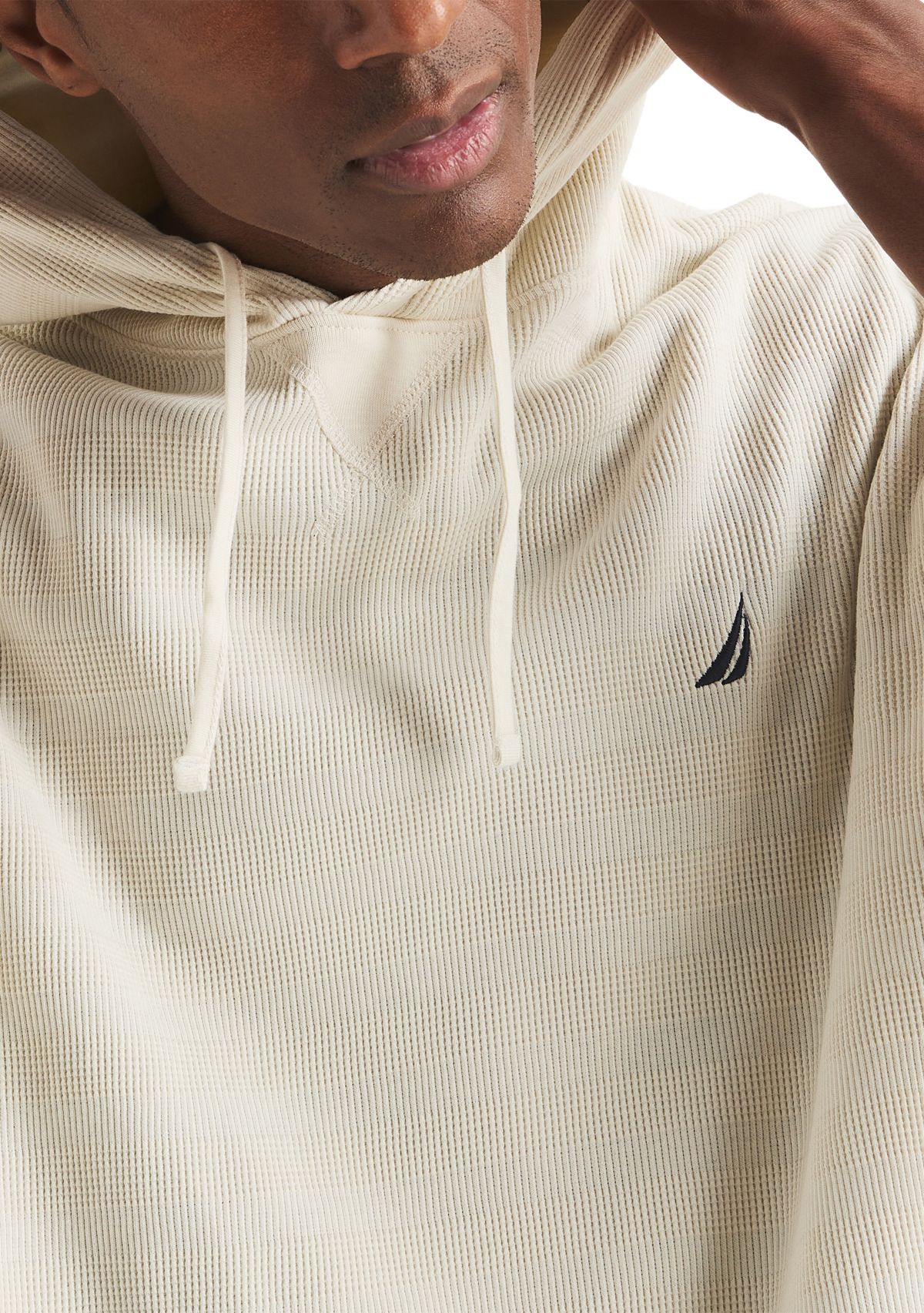 Long Sleeve Waffle Knit Hoodie