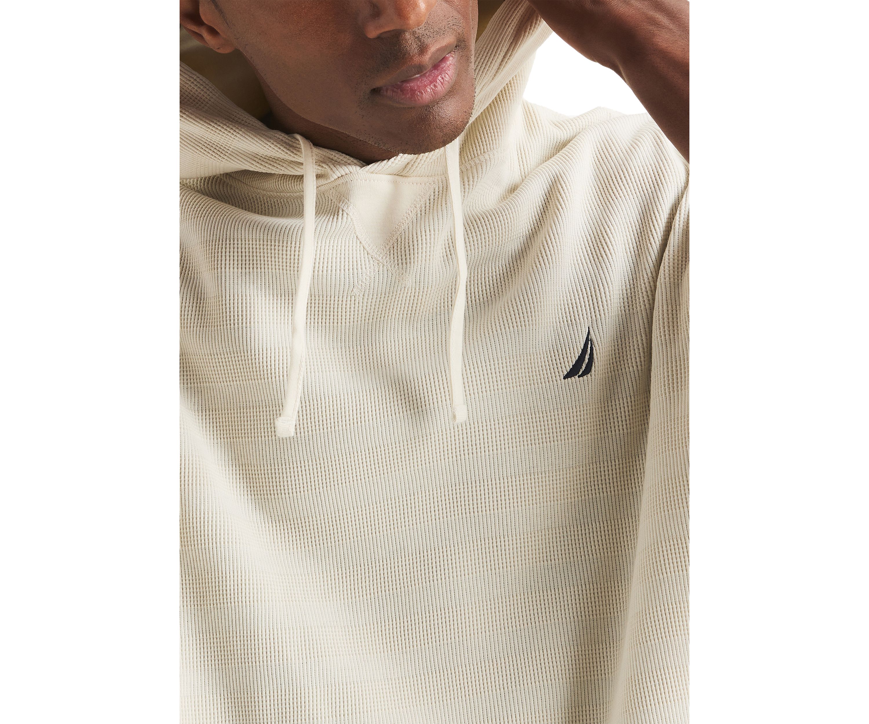 Long Sleeve Waffle Knit Hoodie