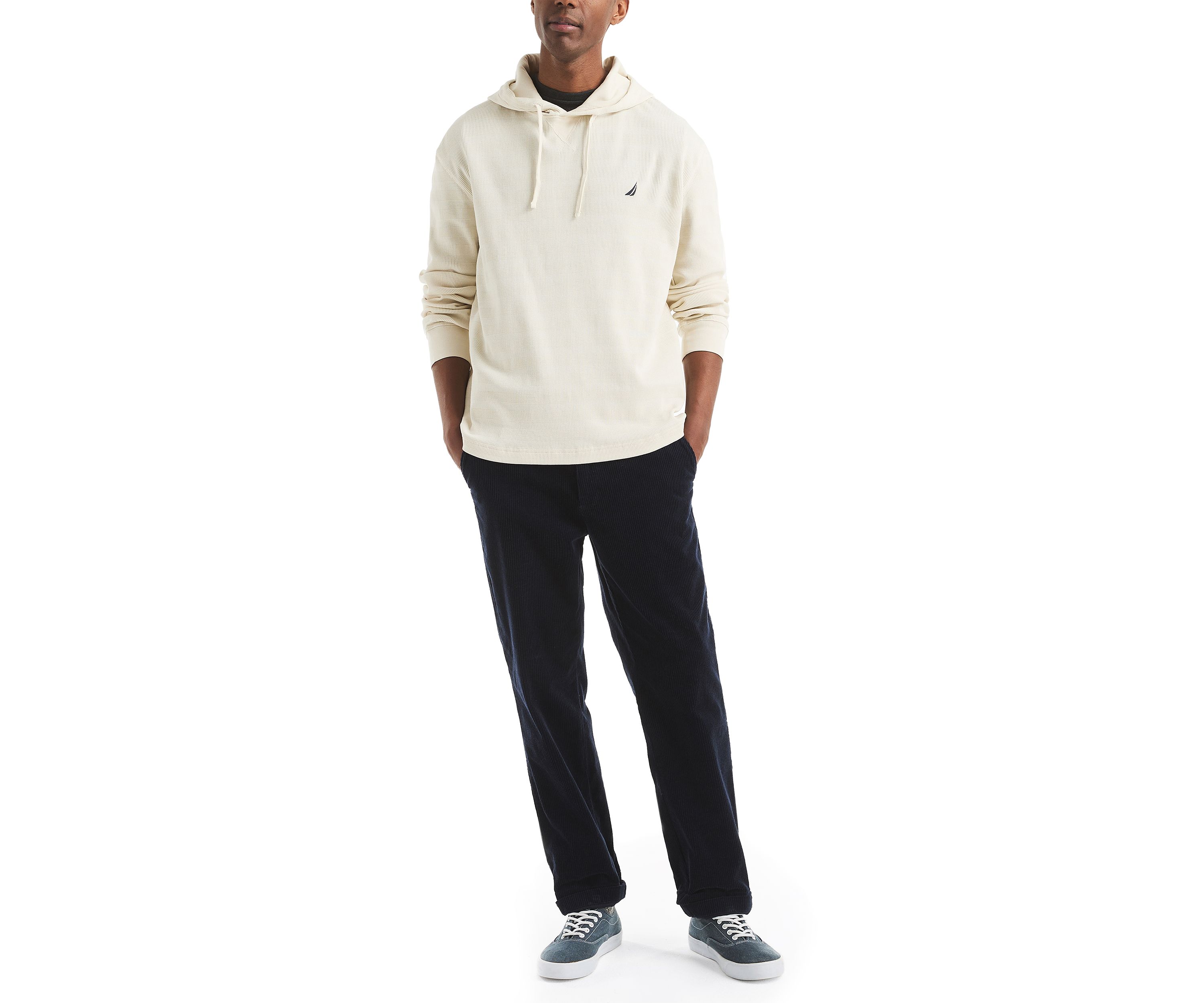 Long Sleeve Waffle Knit Hoodie