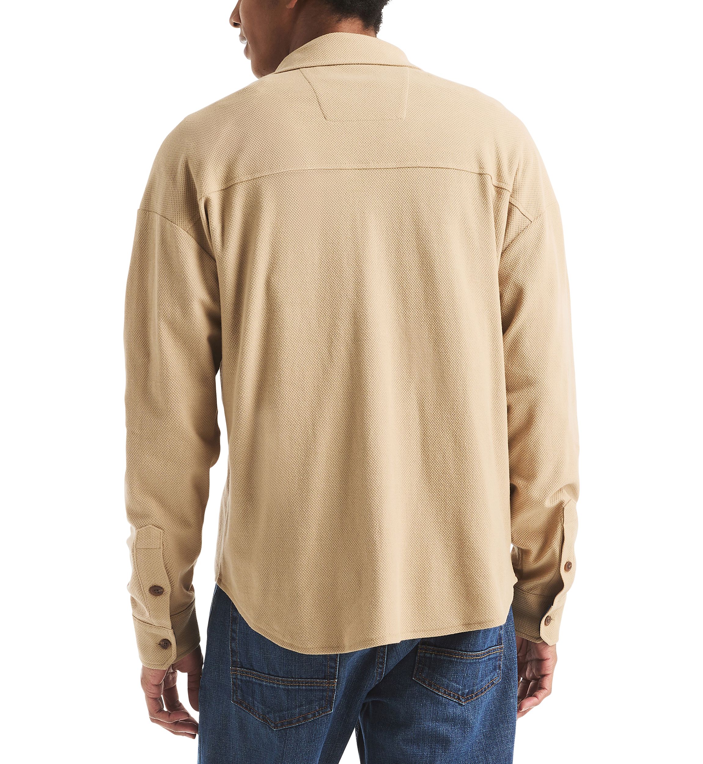 Long Sleeve Button Front Knit Shirt 