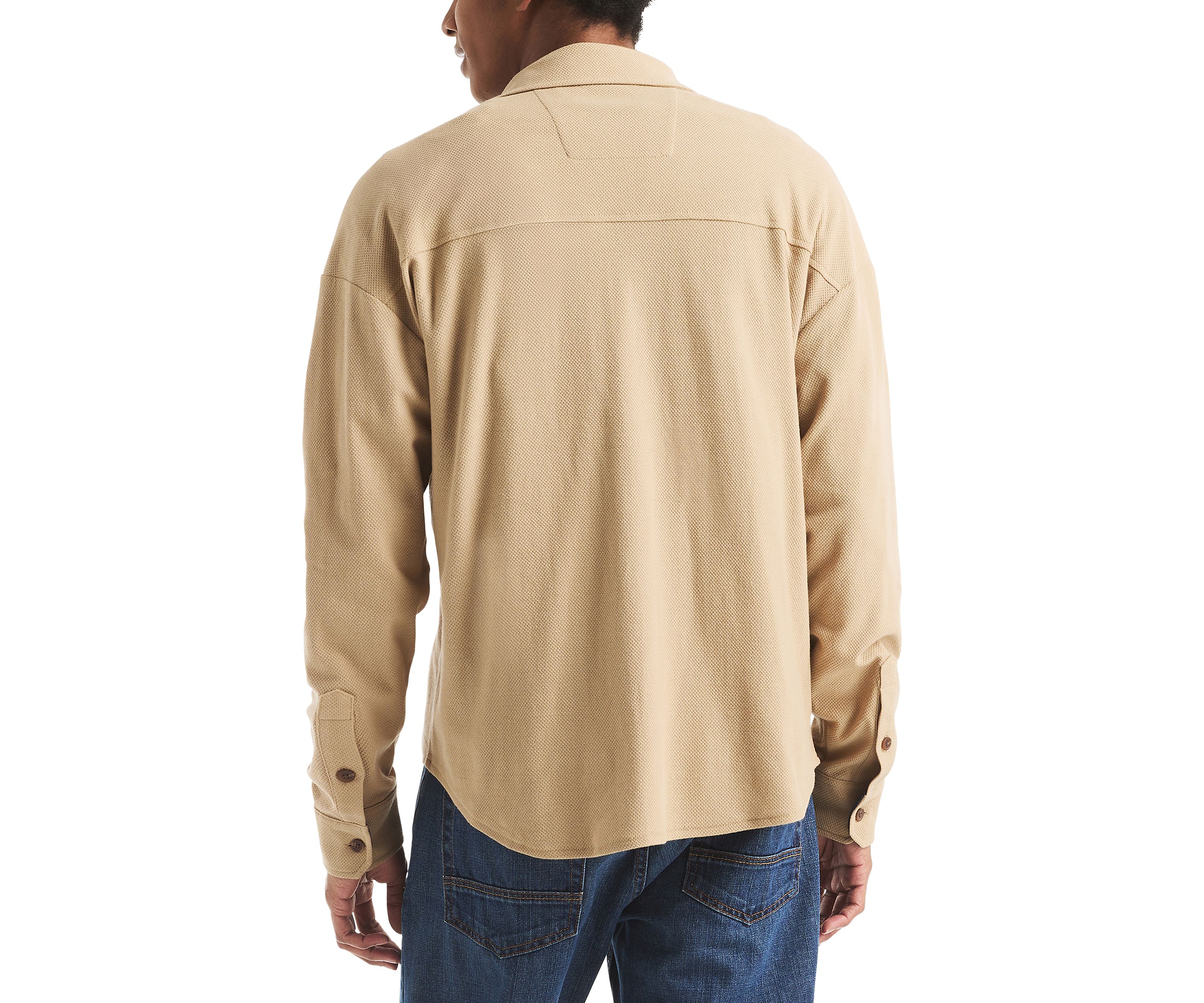 Long Sleeve Button Front Knit Shirt 