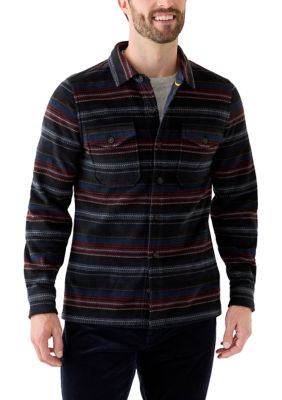 Nautica Men's Printed Polar Fleece Button Shirt, Navy Blue, 2XL