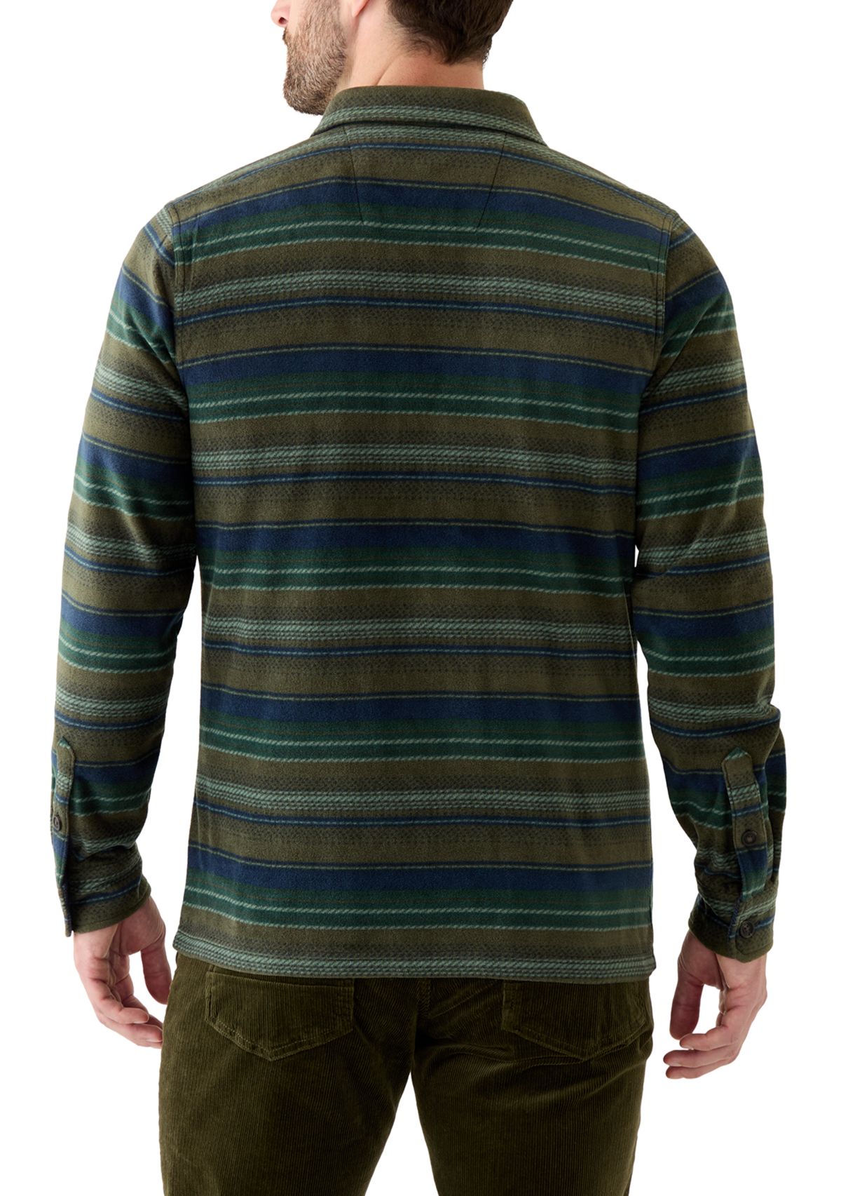 Mens Printed Polar Fleece Button Shirt
