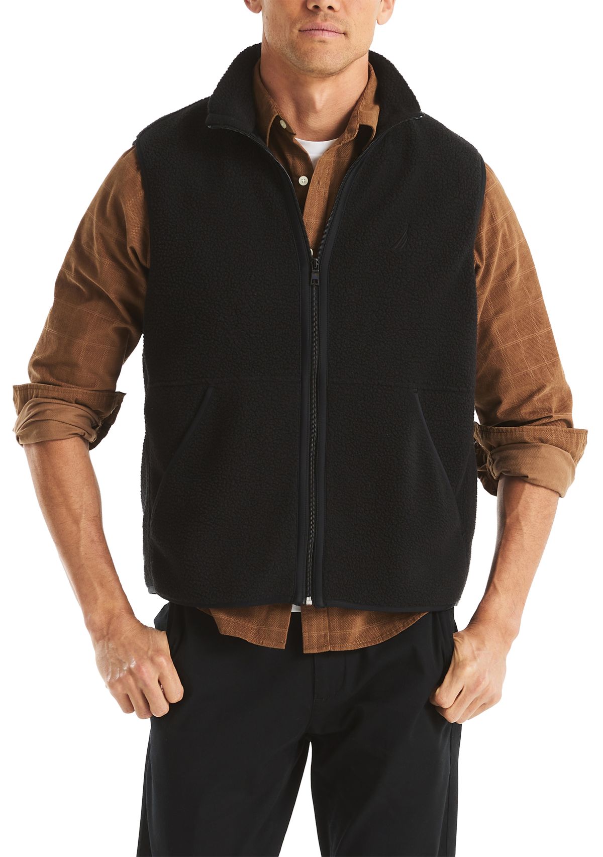 Mens Full-Zip Mix Media Sherpa Vest