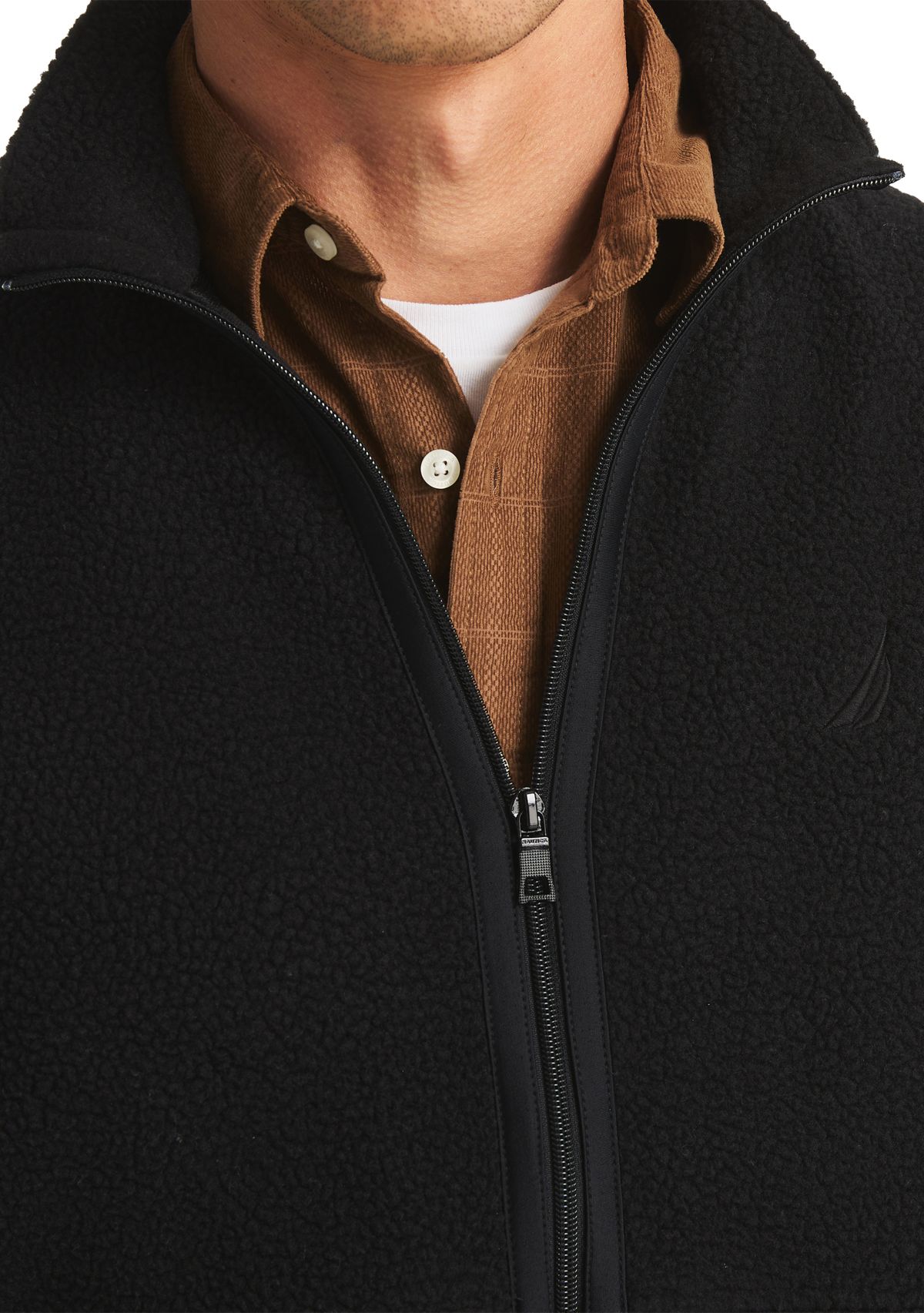 Mens Full-Zip Mix Media Sherpa Vest