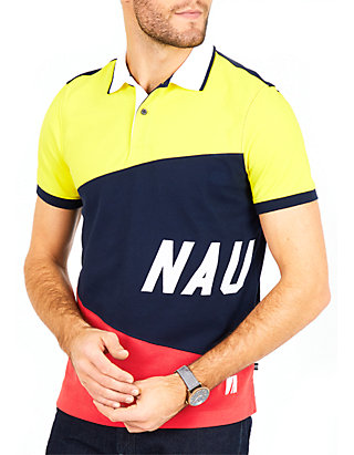Nautica Mens Big and Tall Short Sleeve Slim Fit Fashion Print Polo Shirt