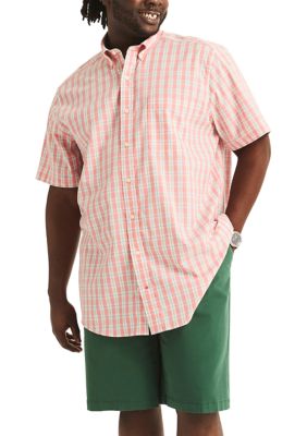 Big & Tall Sustainably Crafted Classic Fit Plaid Short Sleeve Shirt
