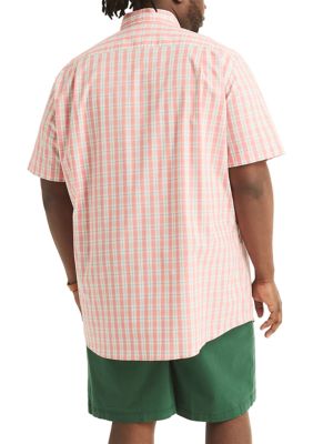 Big & Tall Sustainably Crafted Classic Fit Plaid Short Sleeve Shirt