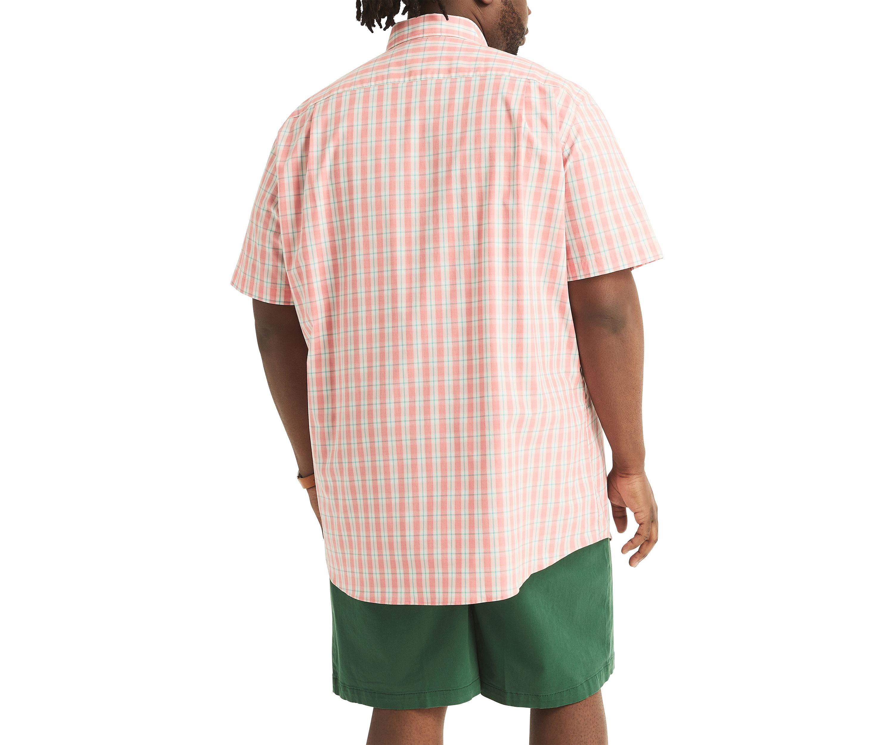 Big & Tall Sustainably Crafted Classic Fit Plaid Short Sleeve Shirt