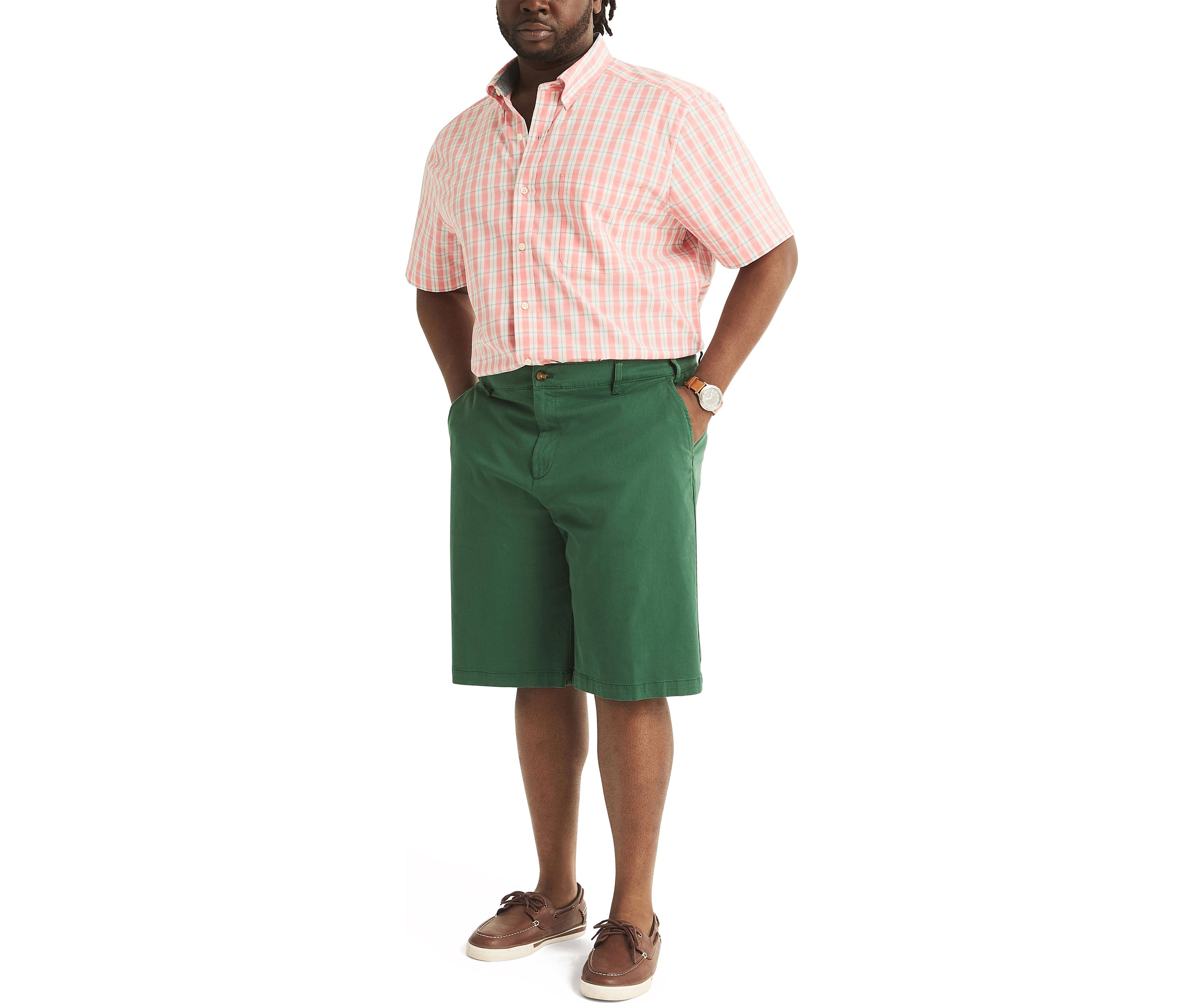 Big & Tall Sustainably Crafted Classic Fit Plaid Short Sleeve Shirt